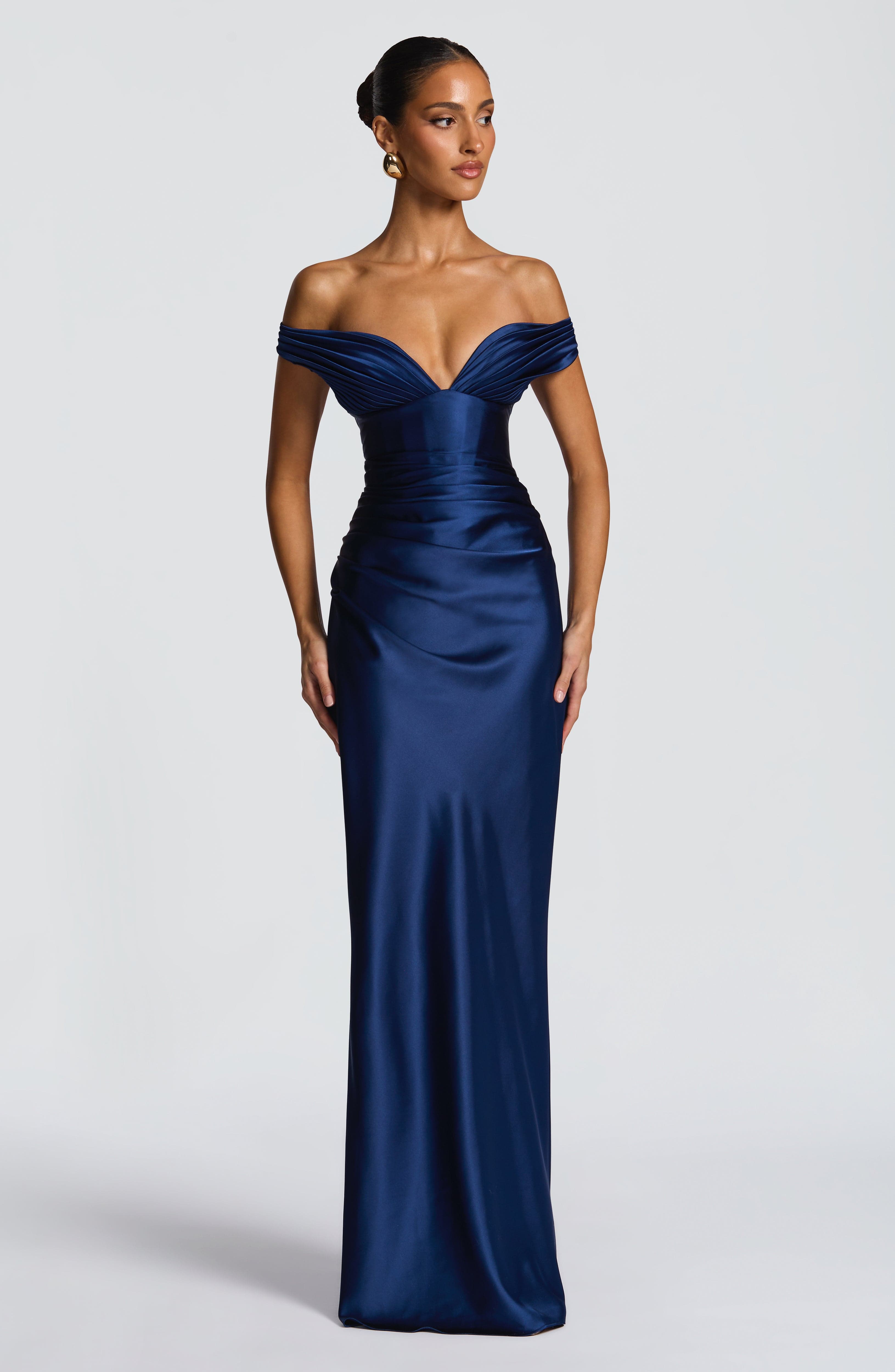Aurelia Lacivert Maxi Elbise