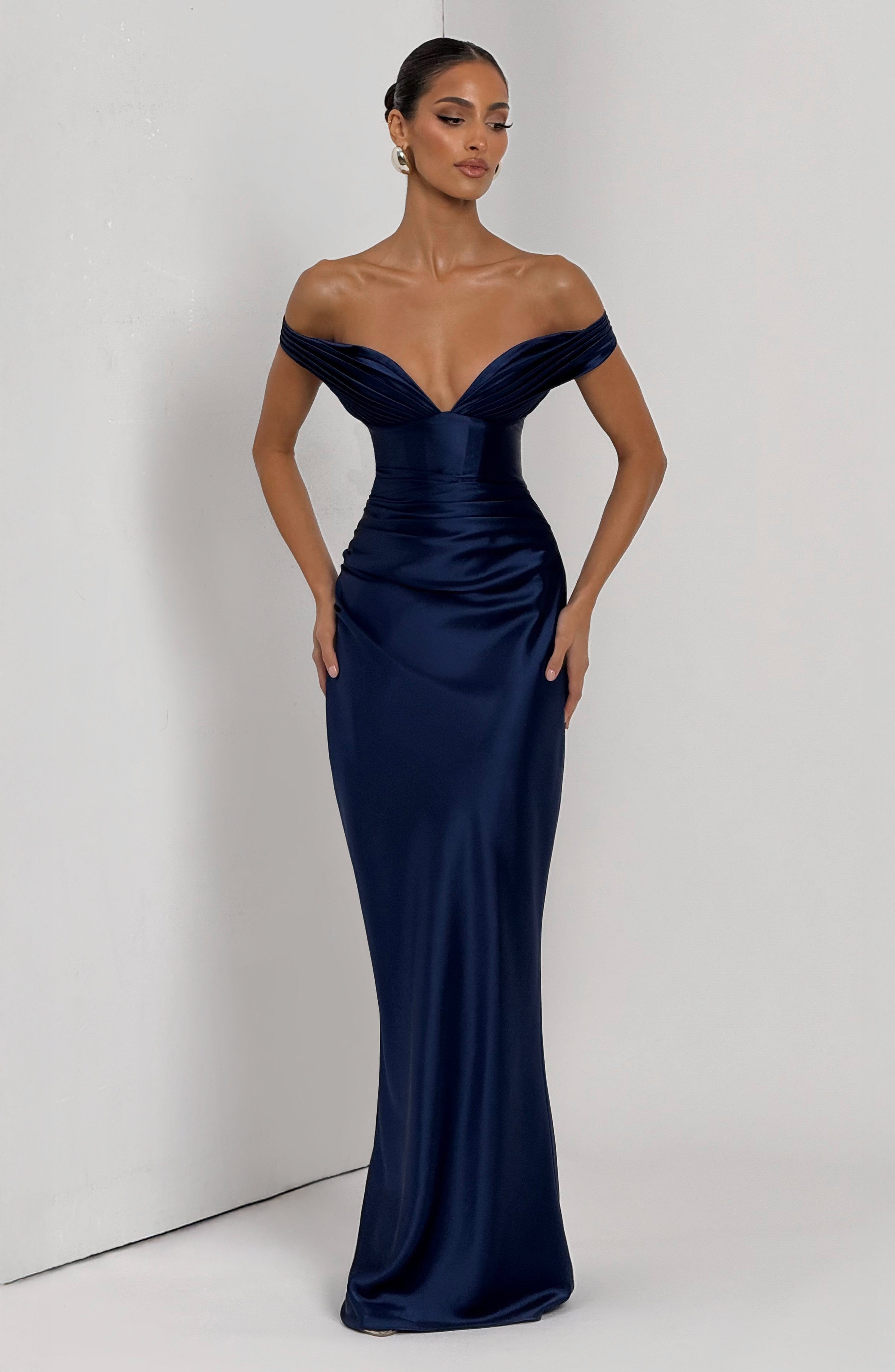 Aurelia Lacivert Maxi Elbise