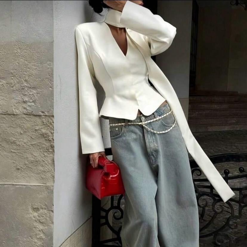 Aurélie Tie-Scarf Blazer
