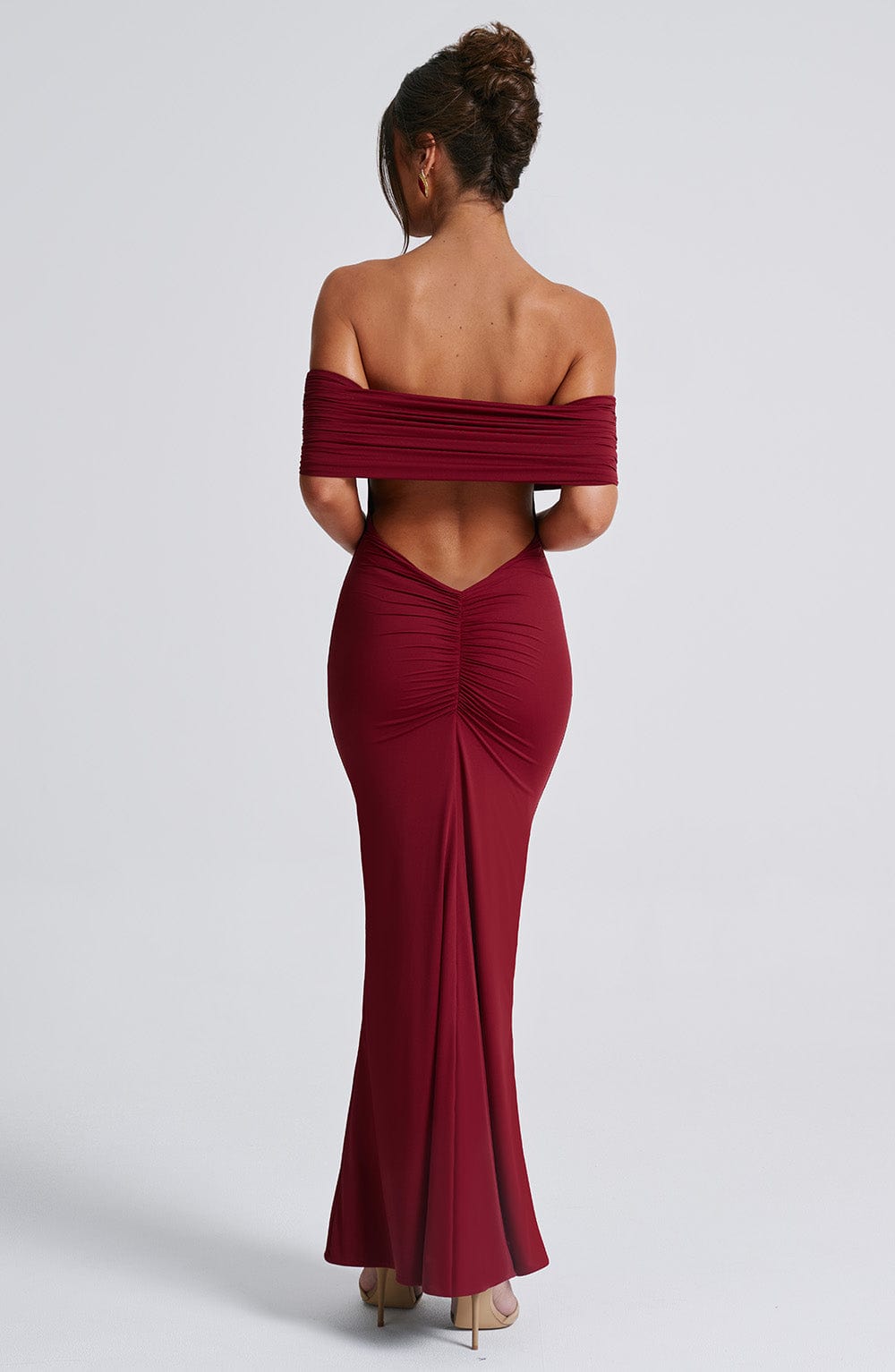 Belinda Bordo Maxi Elbise