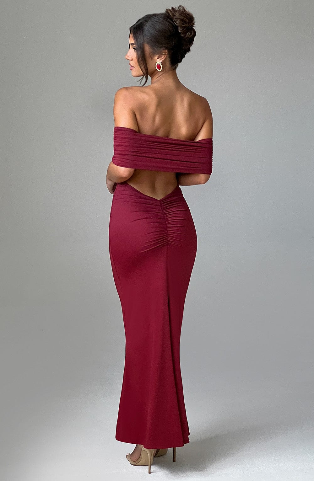 Belinda Bordo Maxi Elbise