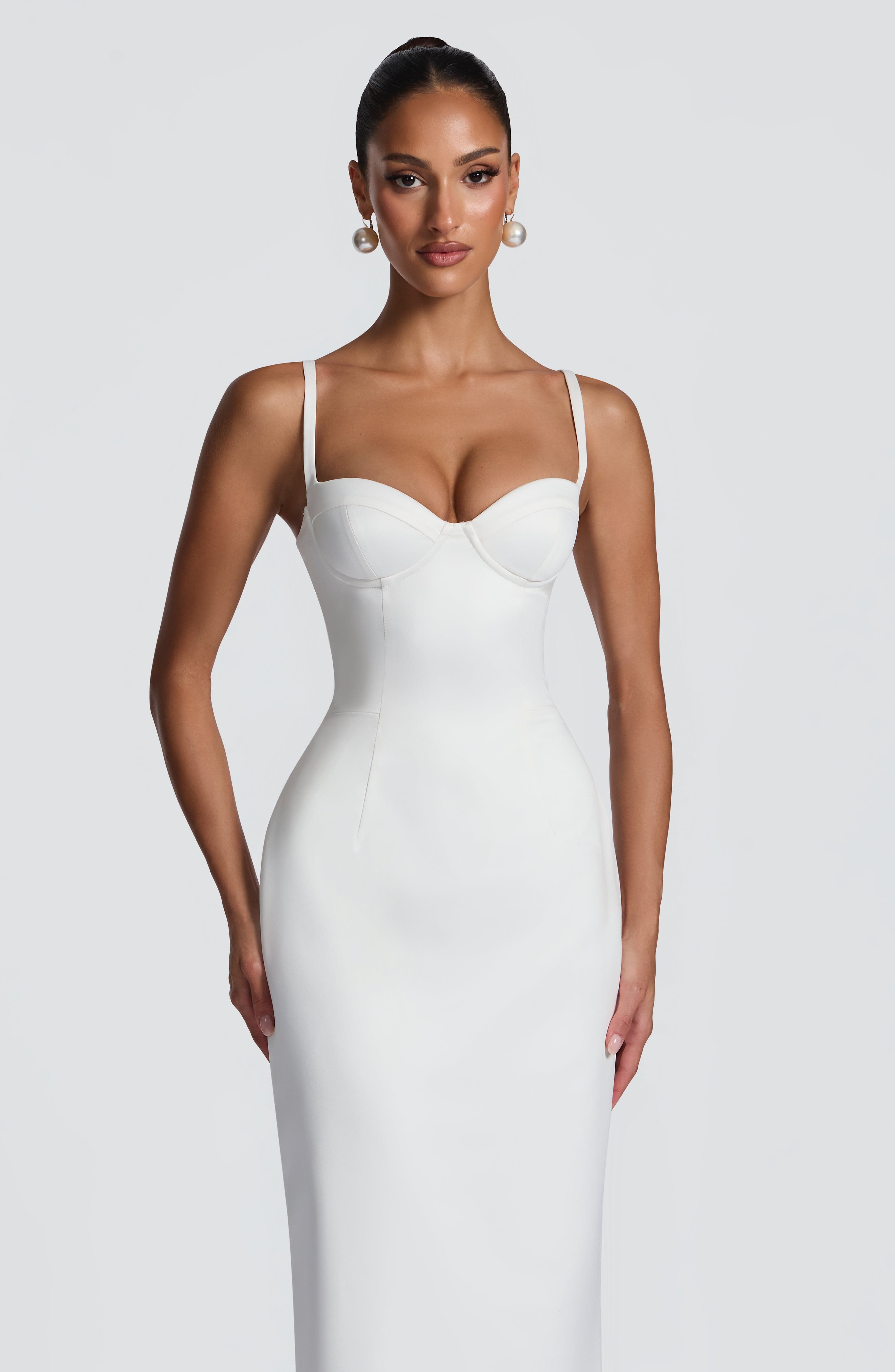 Bennett Maxi Krem Elbise