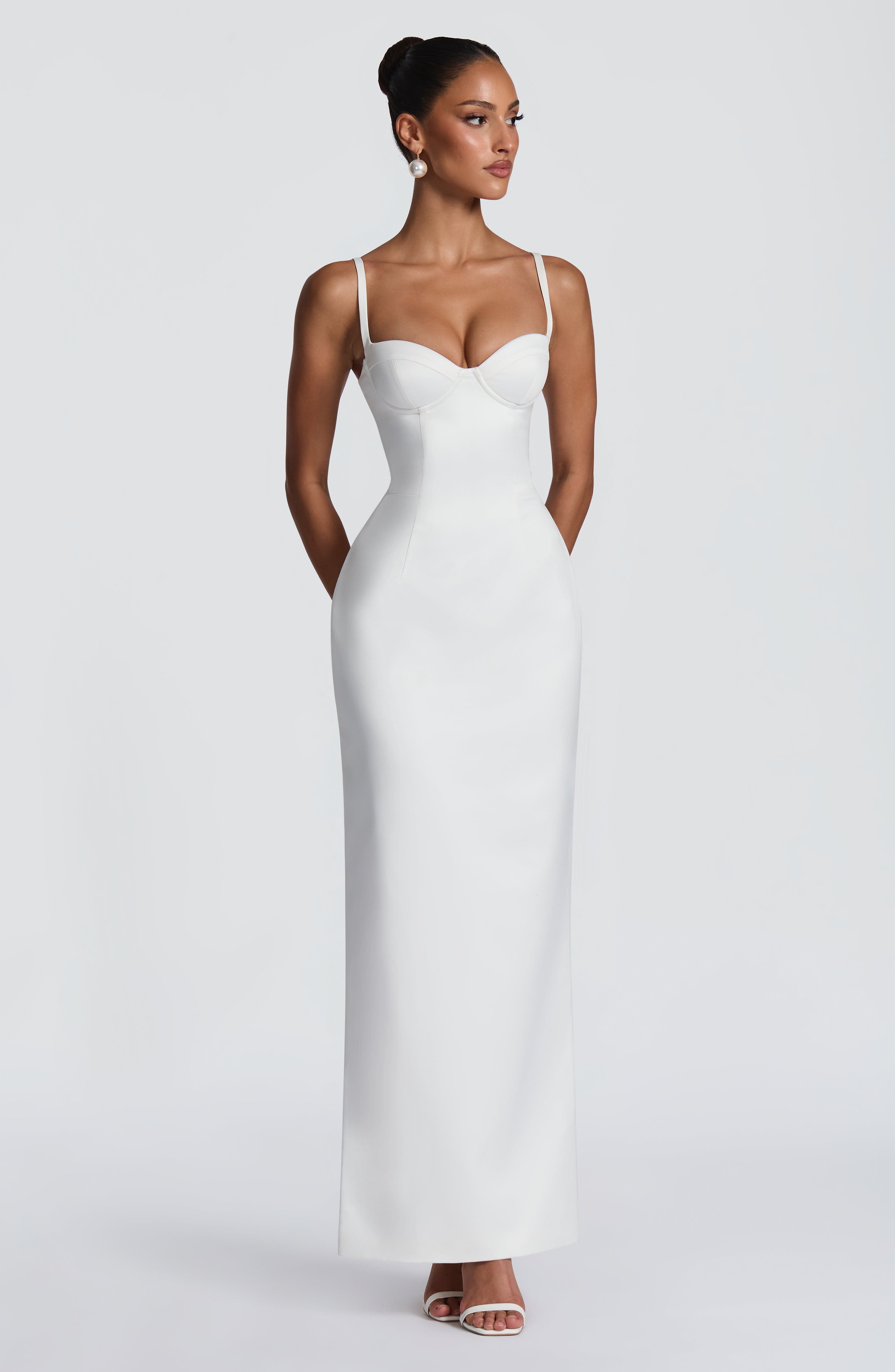 Bennett Maxi Krem Elbise