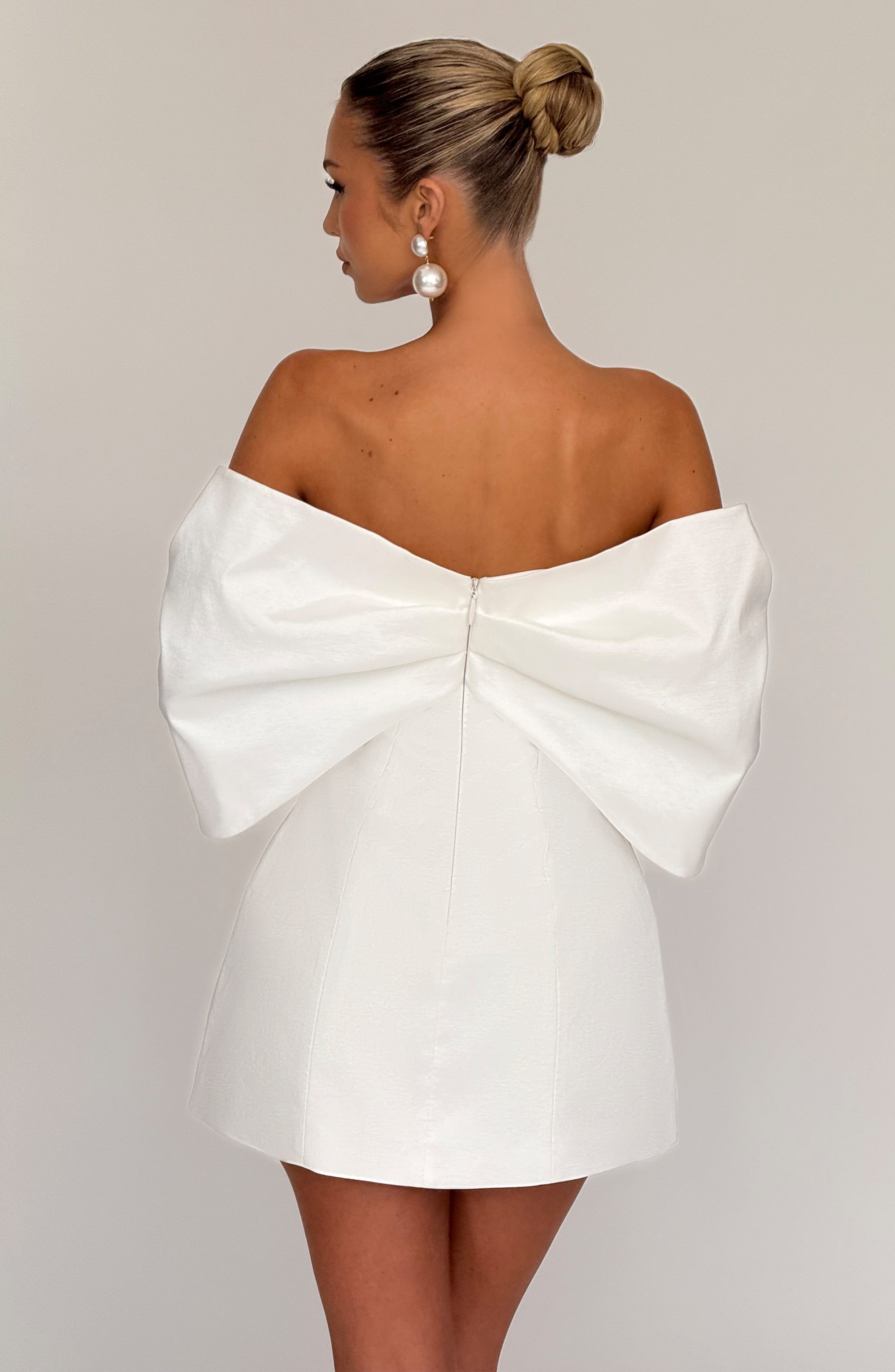Briella Mini Ekru Elbise