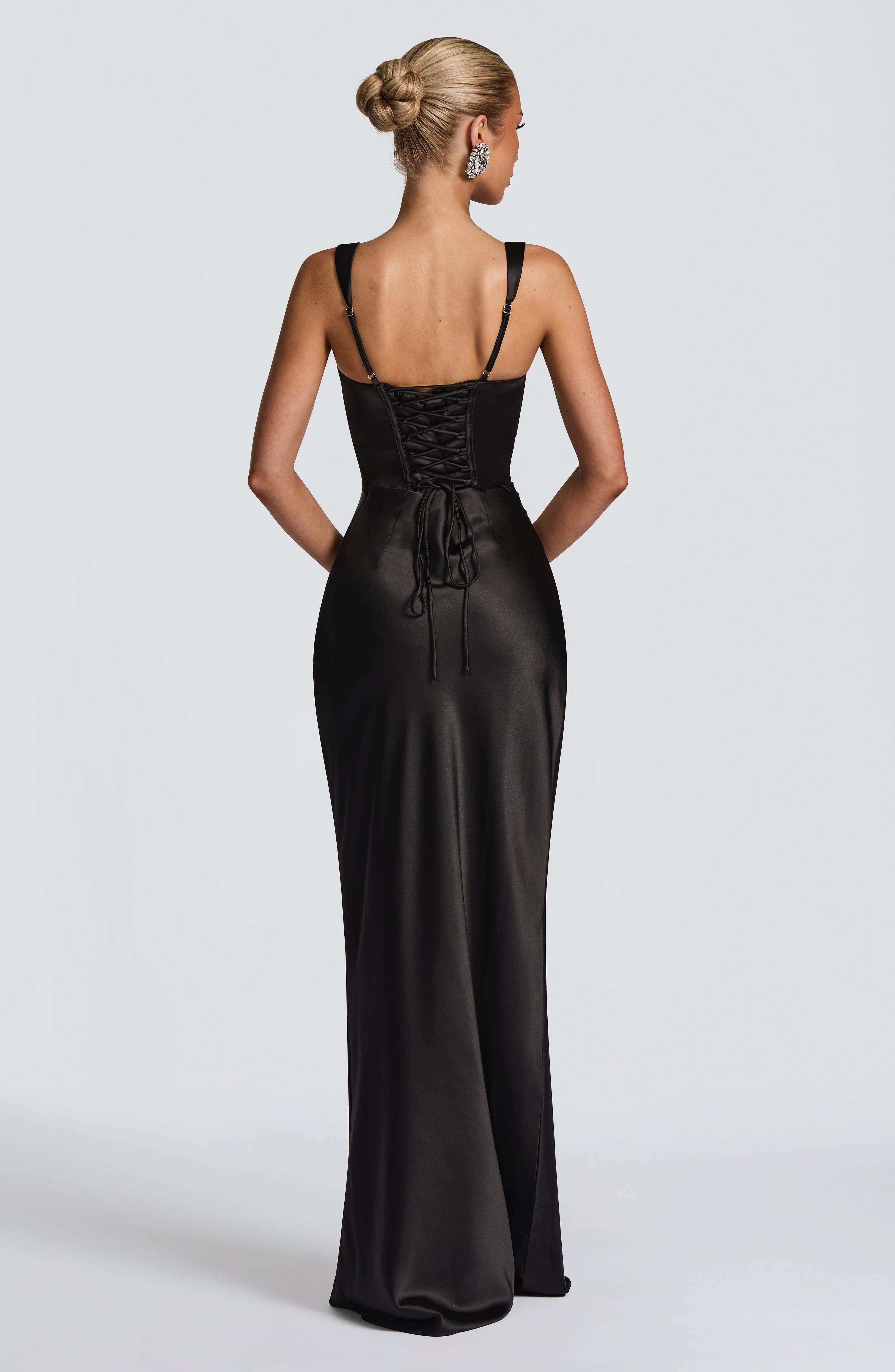 Calanthe Siyah Maxi Elbise