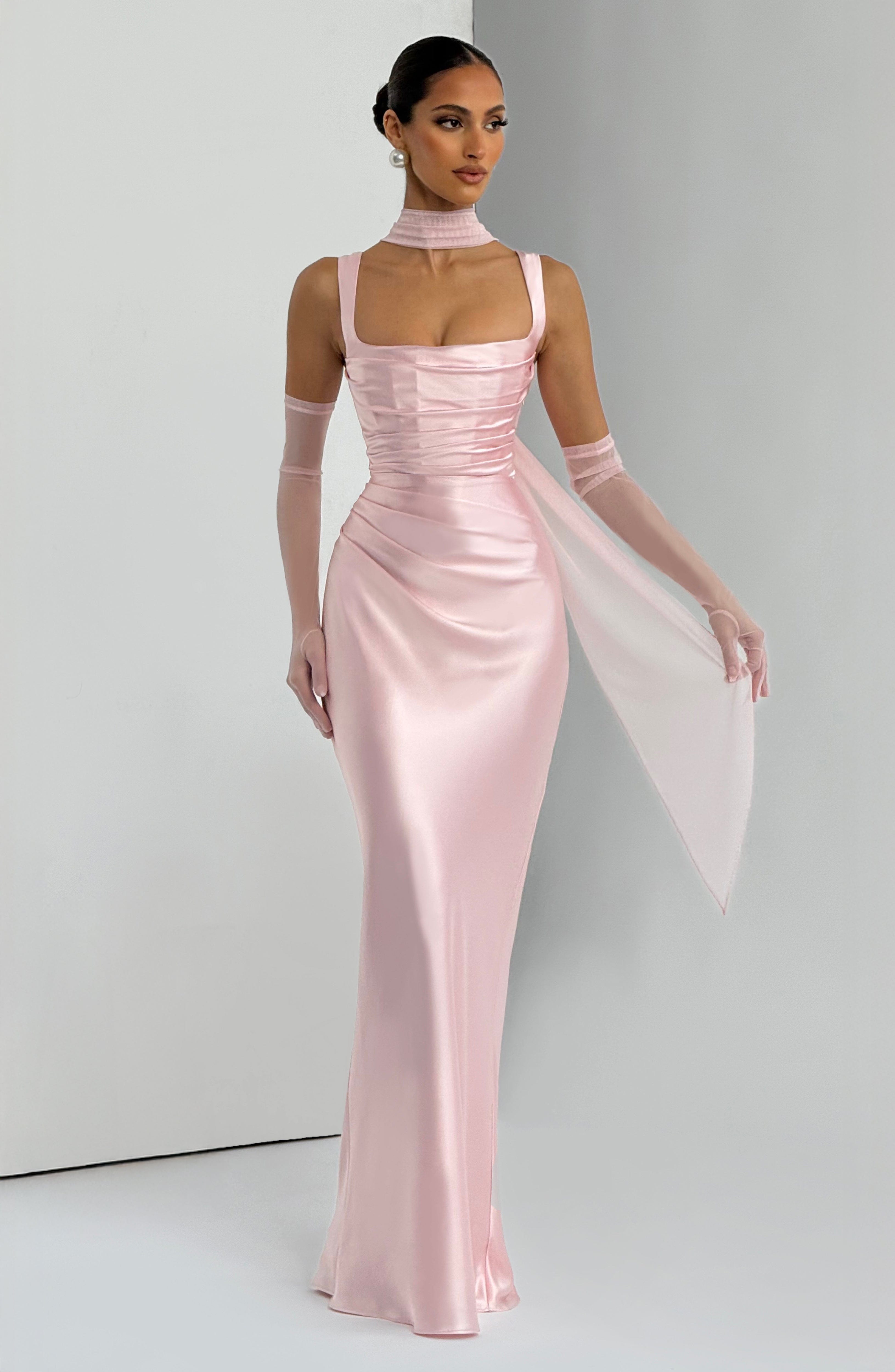 Calanthe Pembe Maxi Elbise