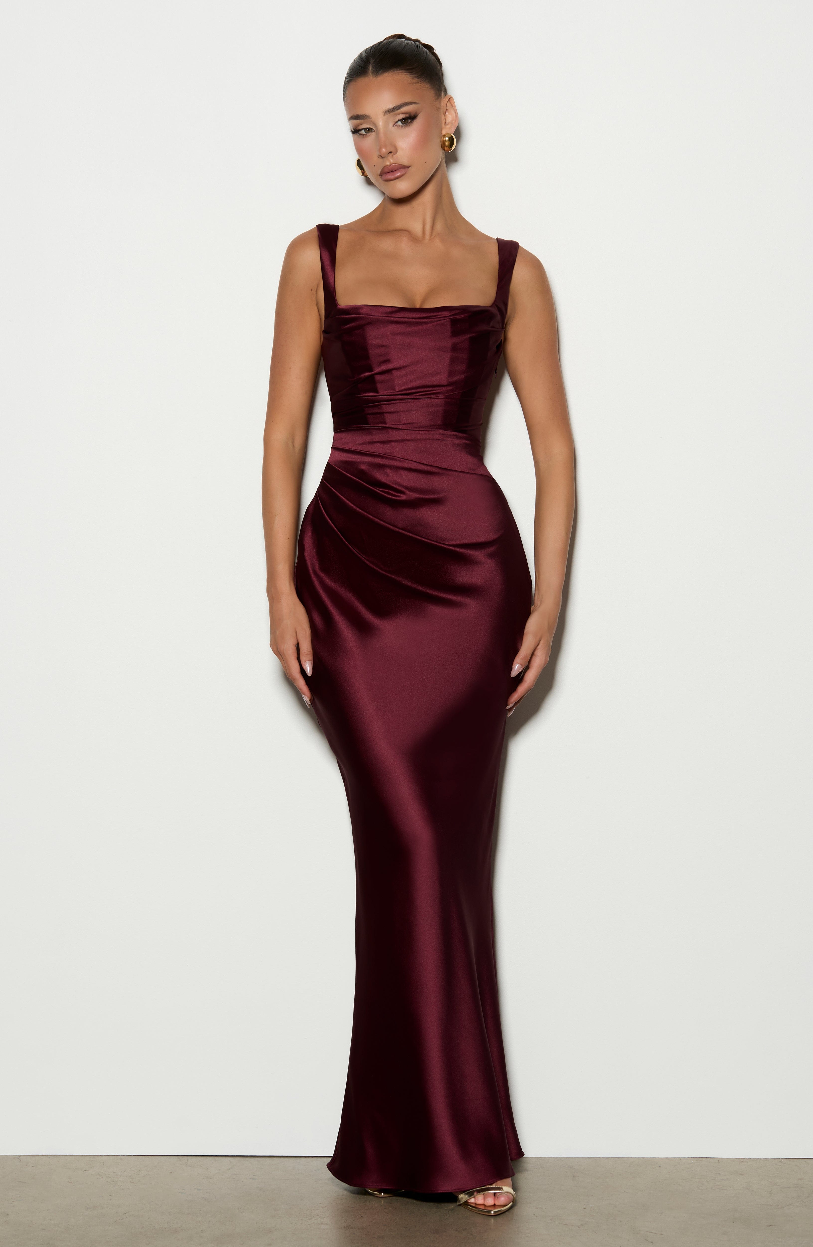 Calanthe Maxi Kiraz Elbise