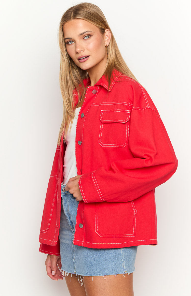 Callie Kırmızı Denim Ceket