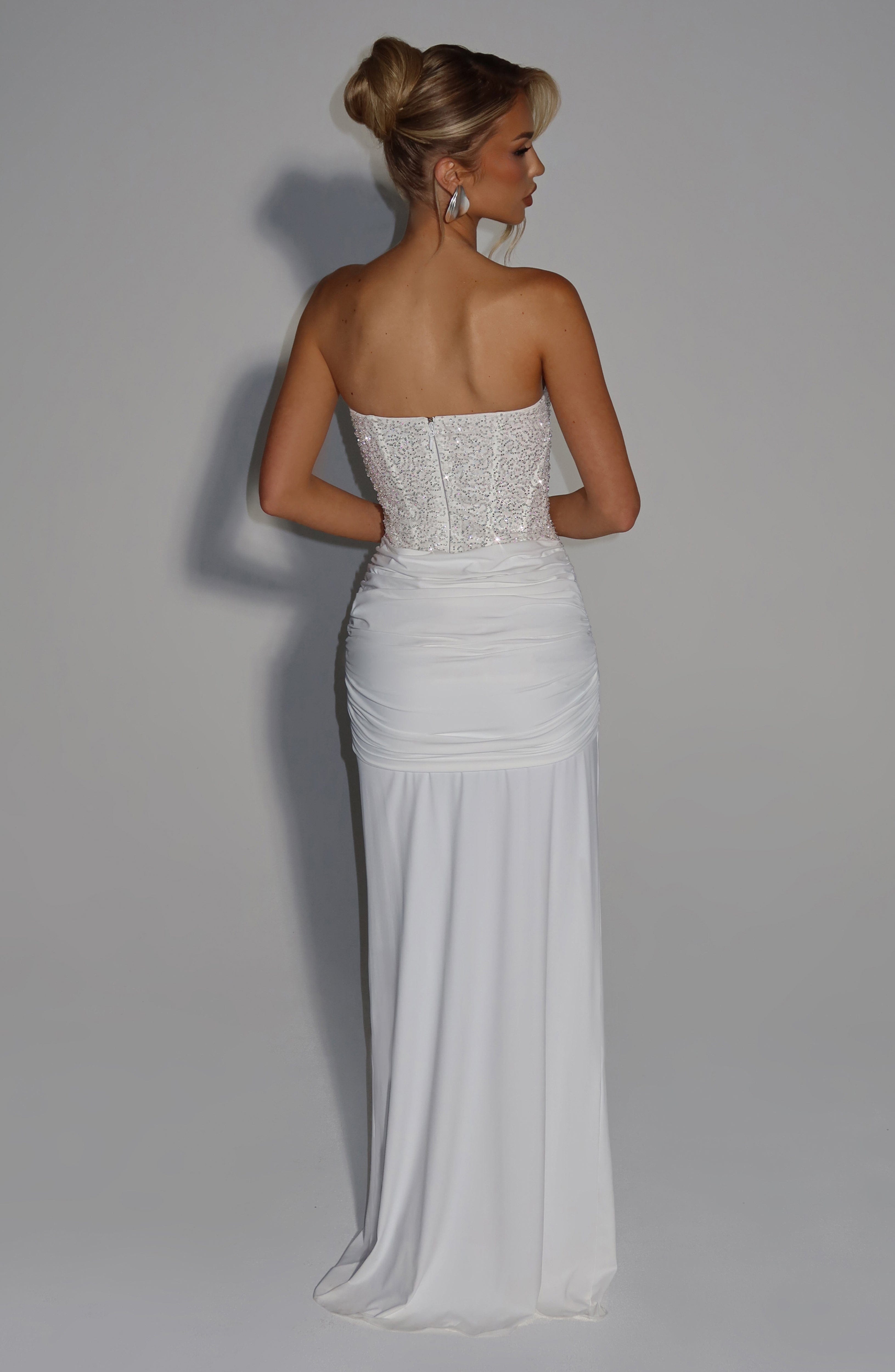 Carina Maxi Ekru Elbise