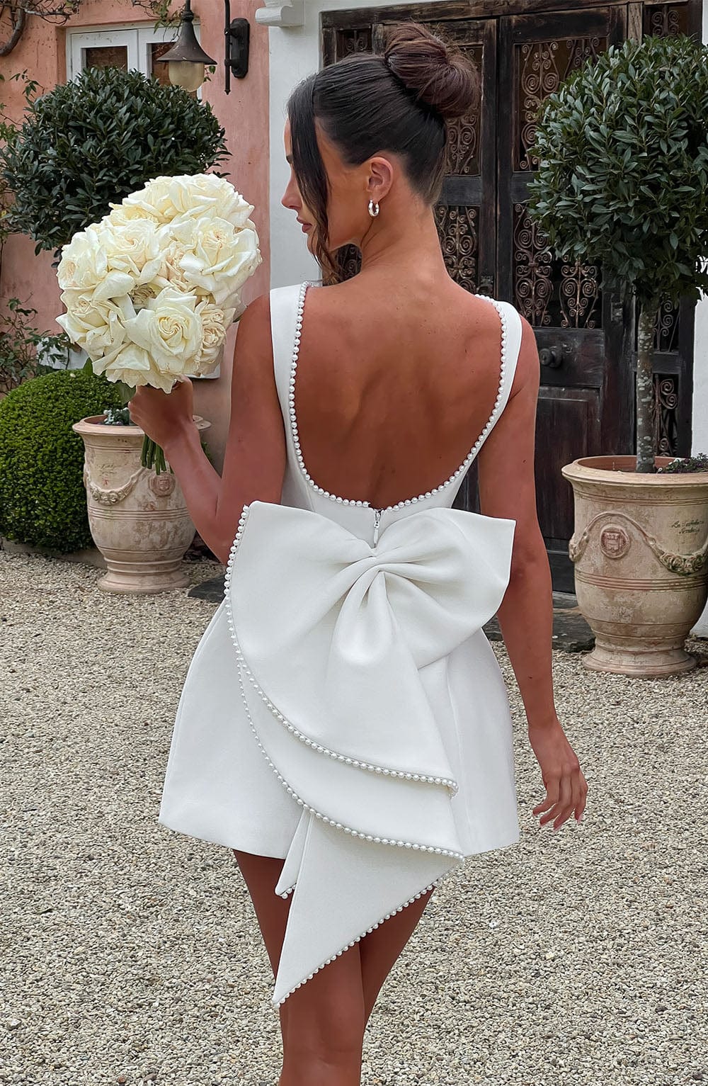 Carrie Mini Krem Elbise