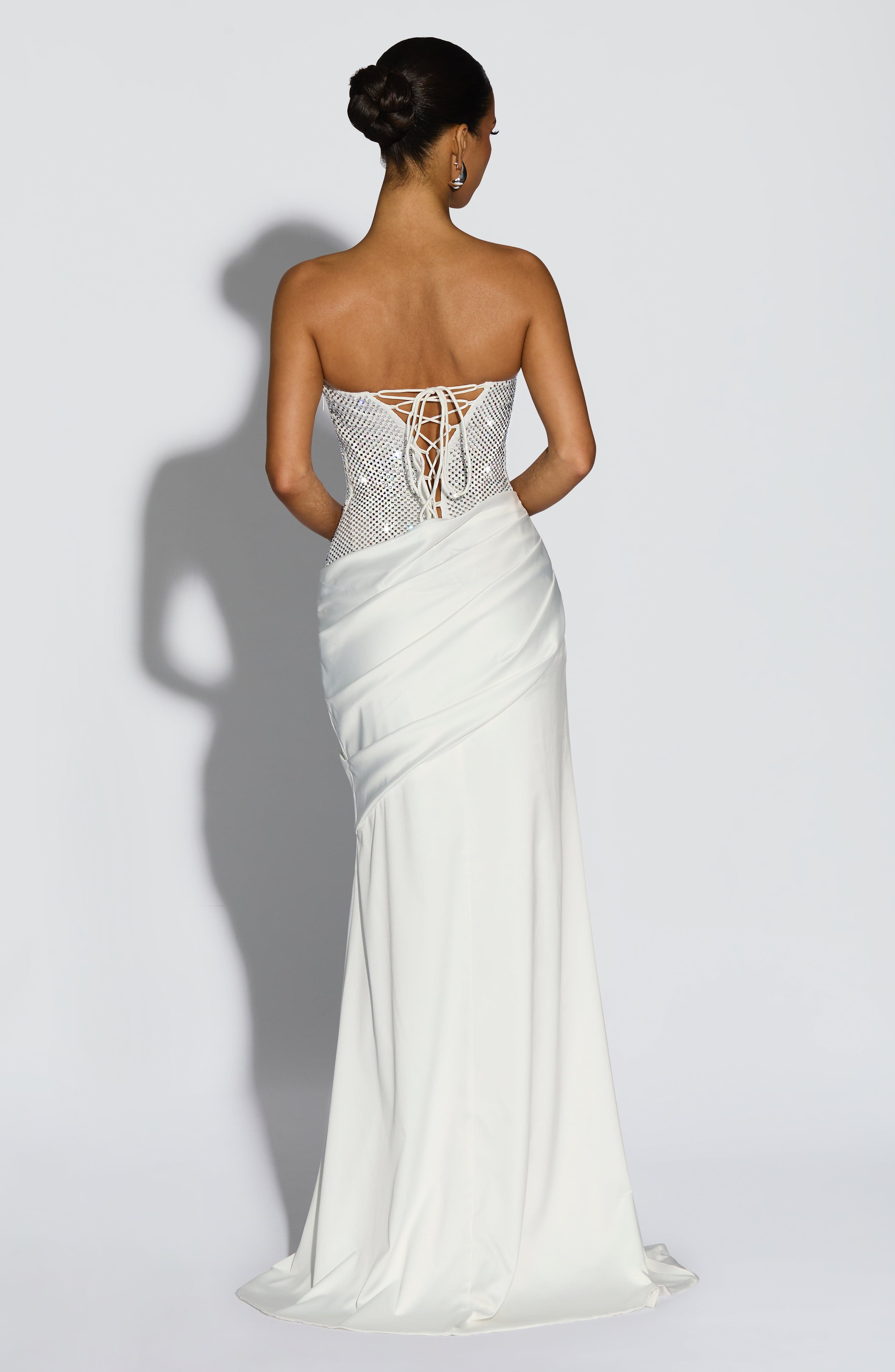 Celestia Maxi Krem Elbise