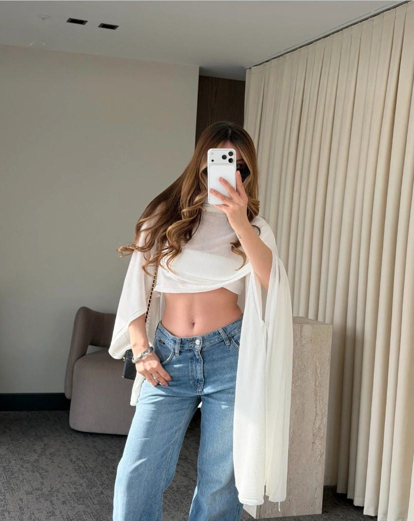 Aura Draped Cape Top