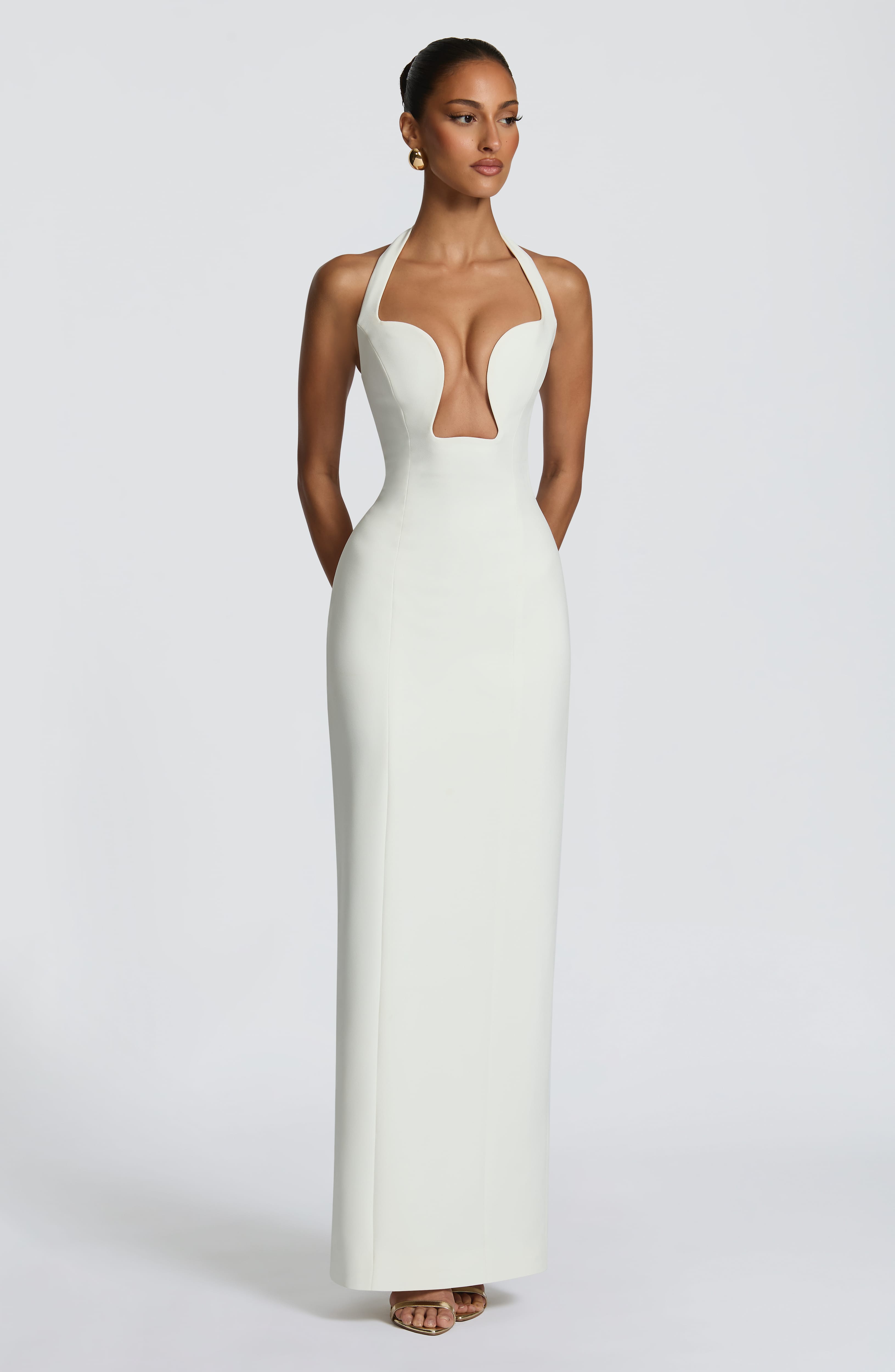Charlotte Maxi Krem Elbise