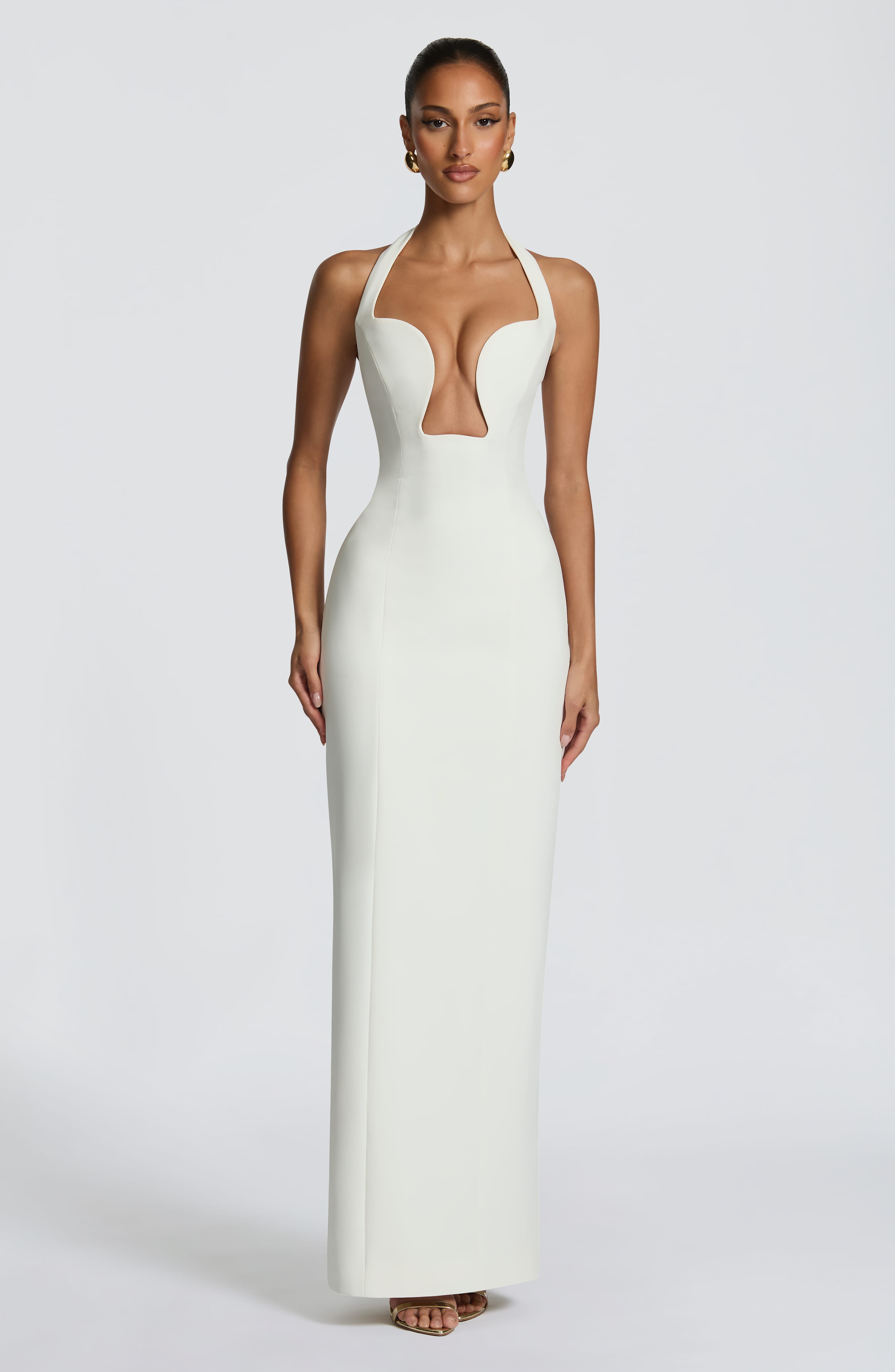 Charlotte Maxi Krem Elbise