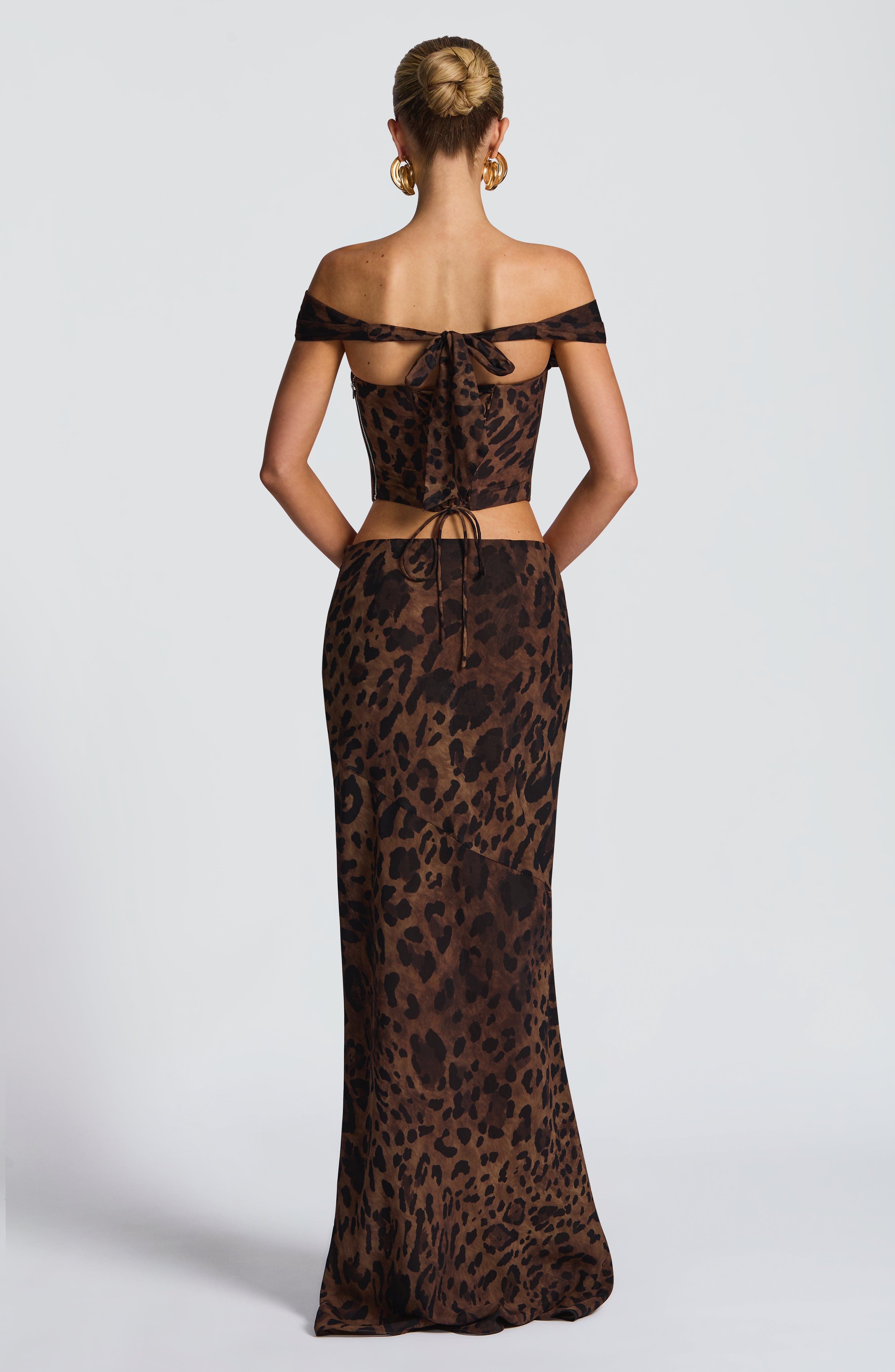Chrysoula Leopar Desenli Maxi Etek