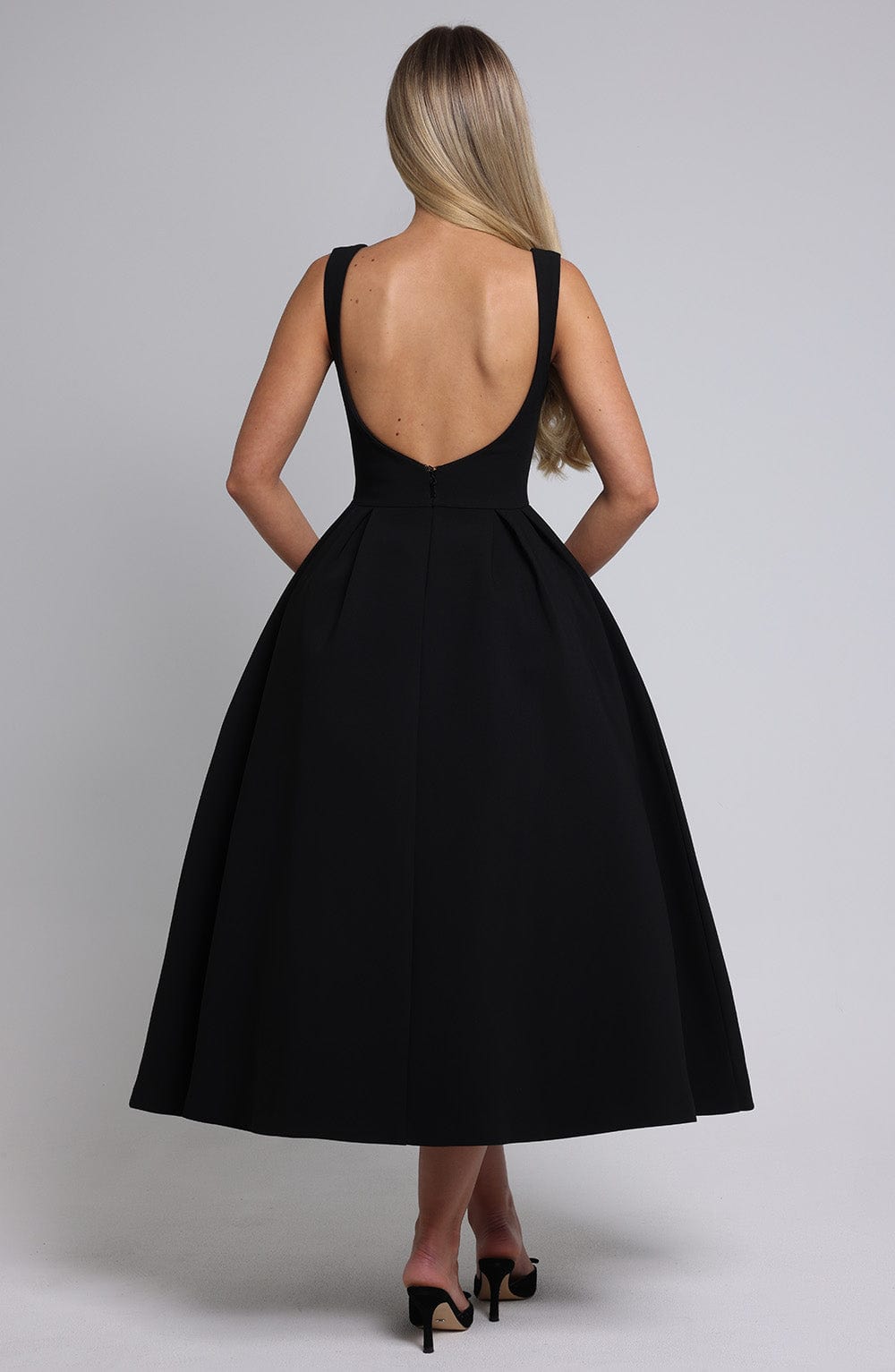 Clarabella Midi Siyah Elbise
