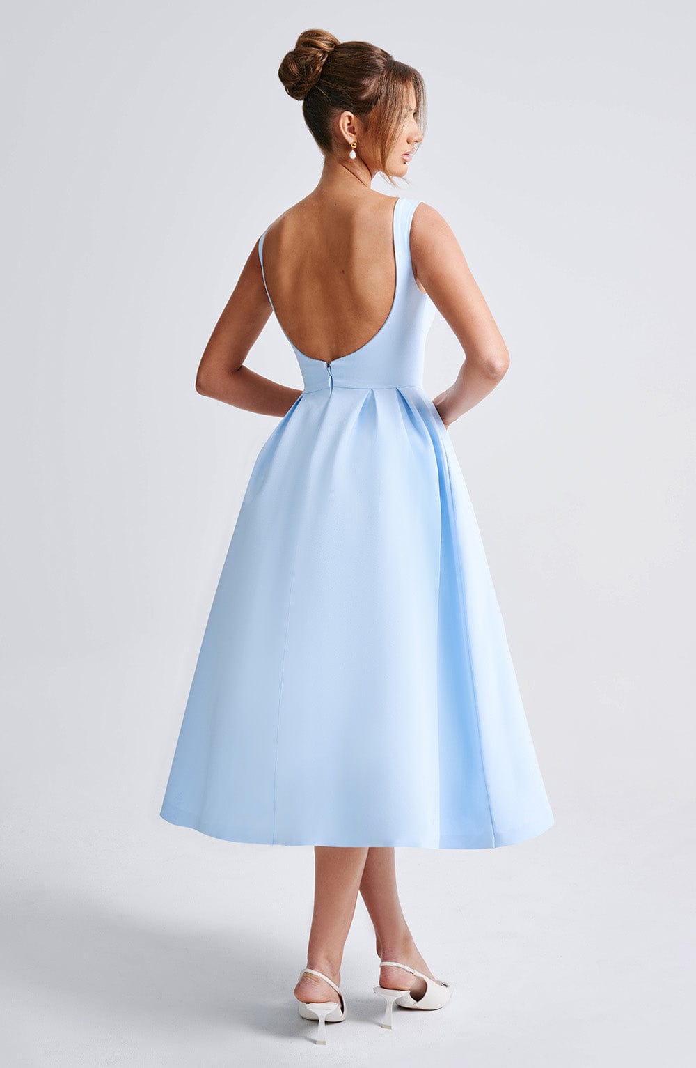 Clarabella Mavi Midi Elbise