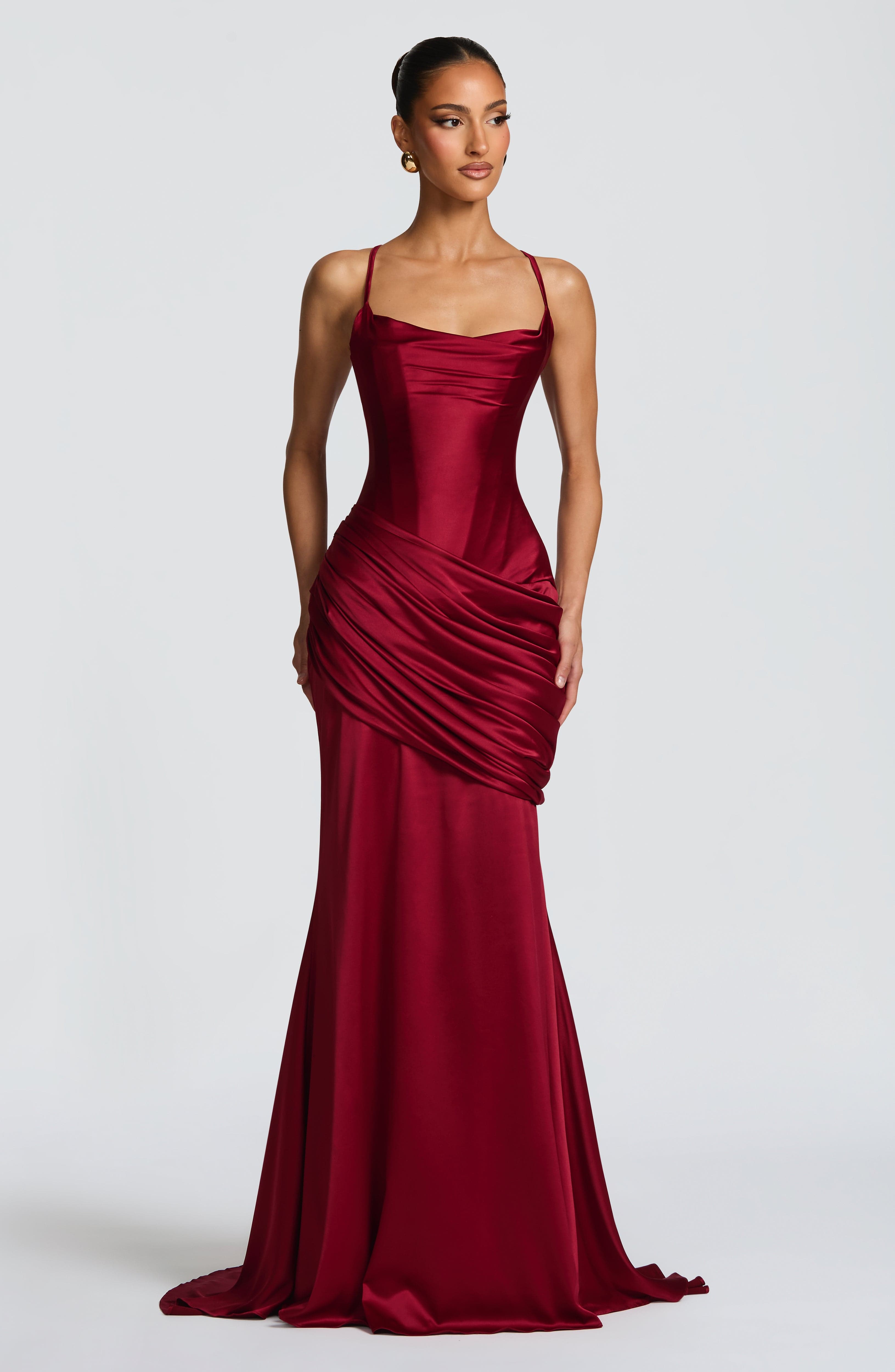 Connie Bordo Maxi Elbise