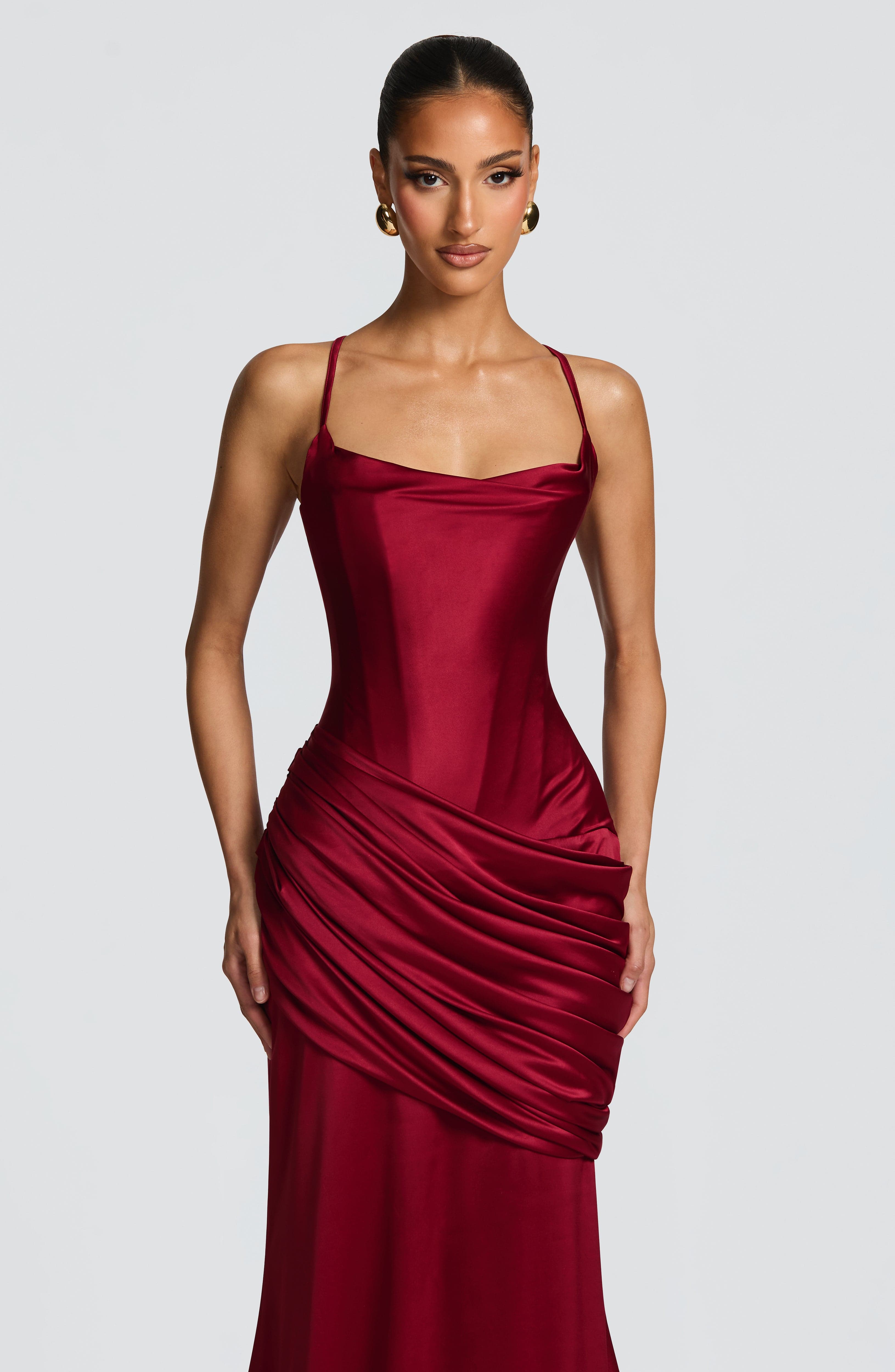 Connie Bordo Maxi Elbise