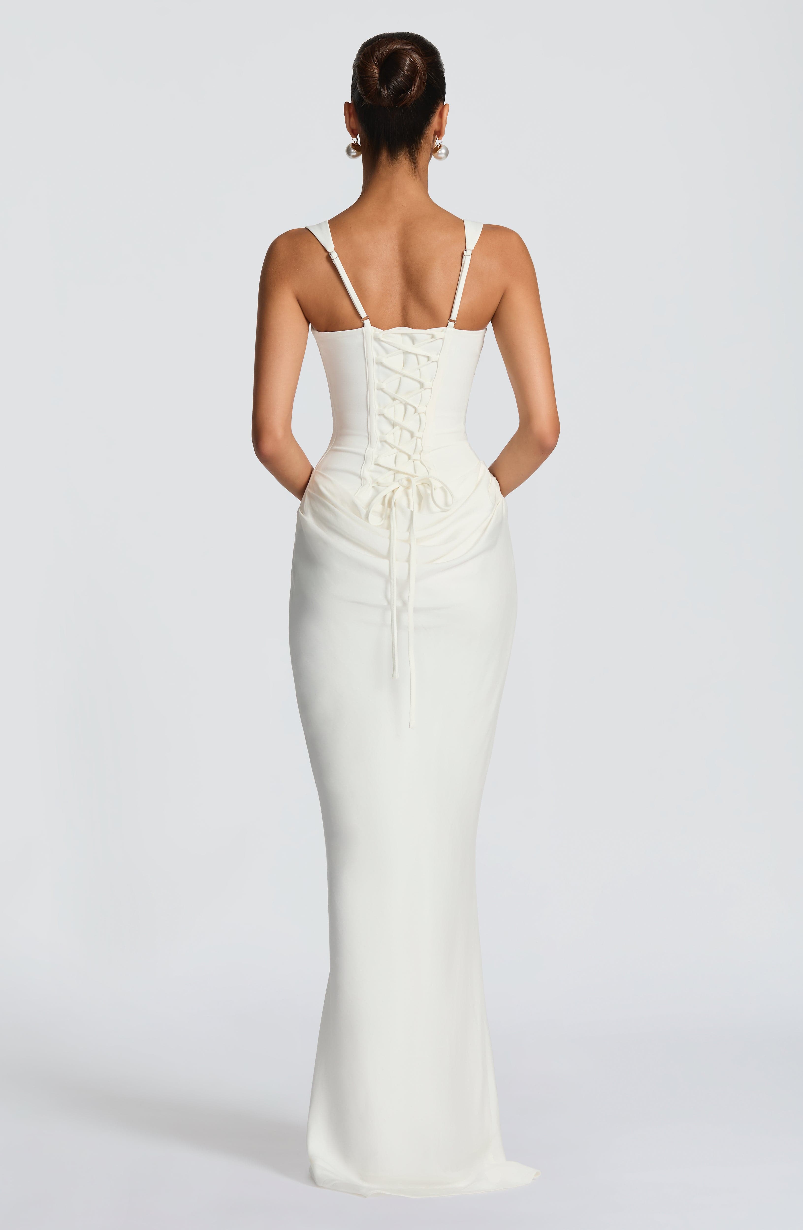 Cornelia Maxi Krem Elbise
