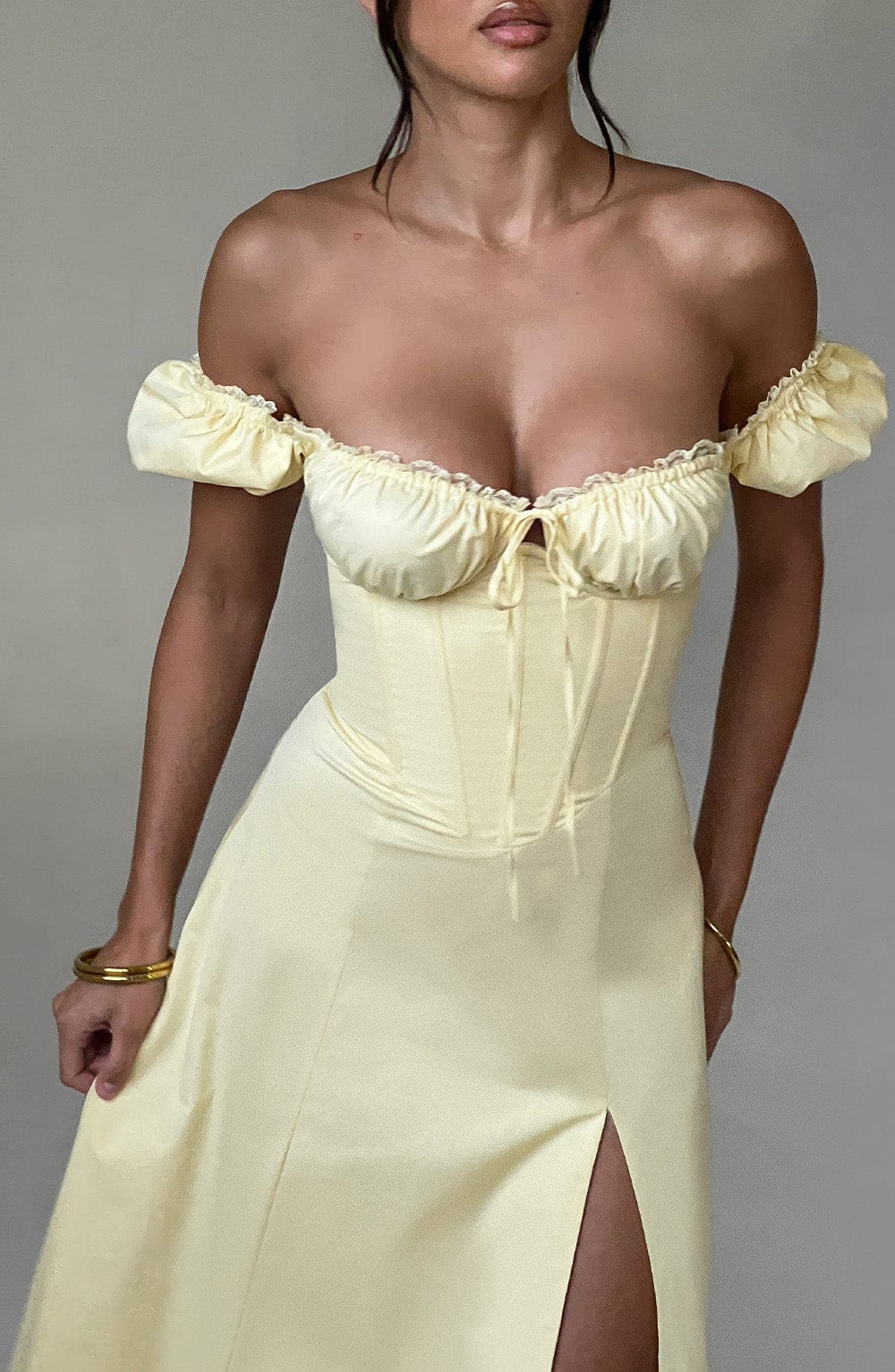 Limon Midi Elbise - Courtney Modeli