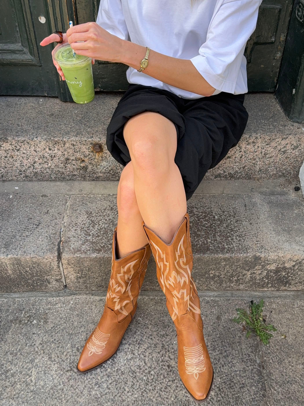 Cille Kahverengi Cowboy Botları