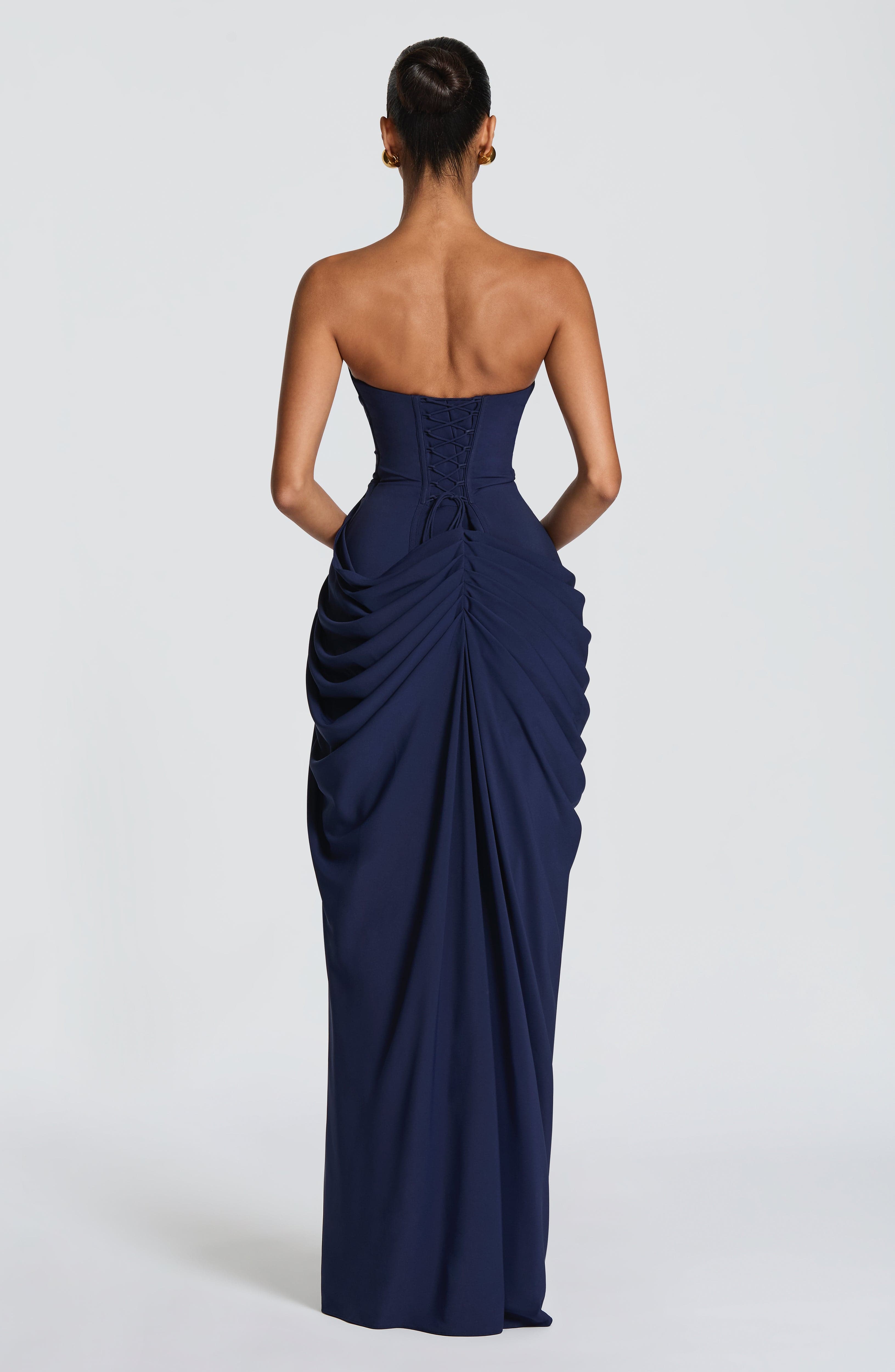 Cyra Lacivert Maxi Elbise