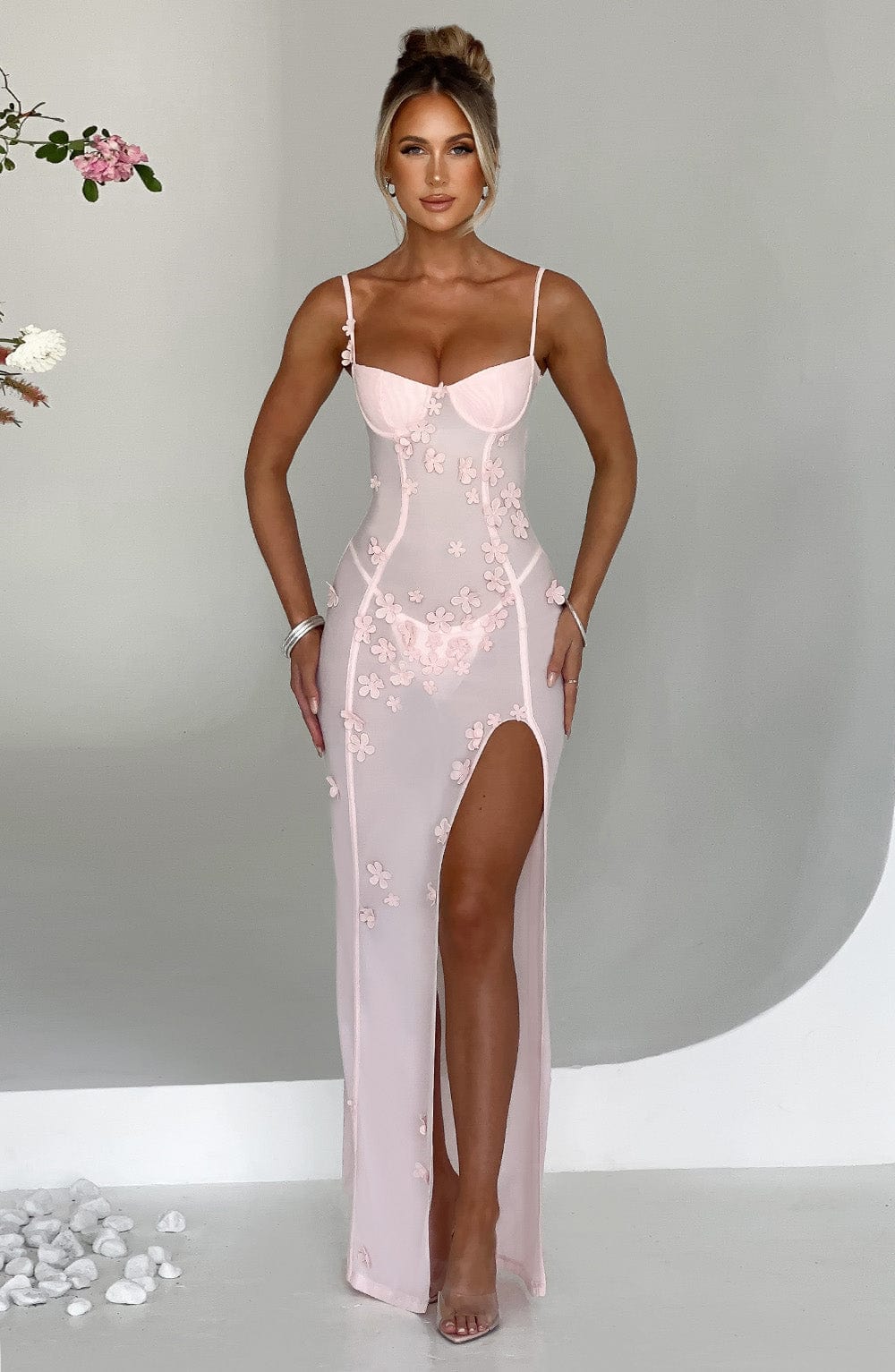 Dalary Pembe Maxi Elbise