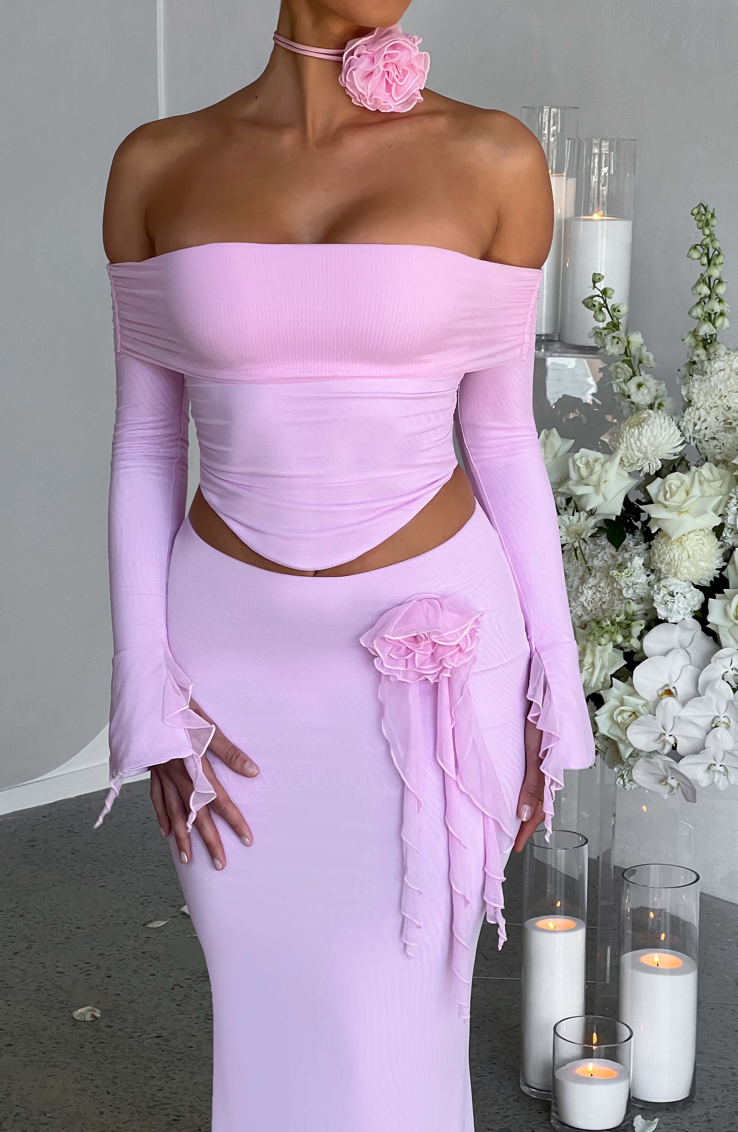 Deema Pembe Maxi Etek