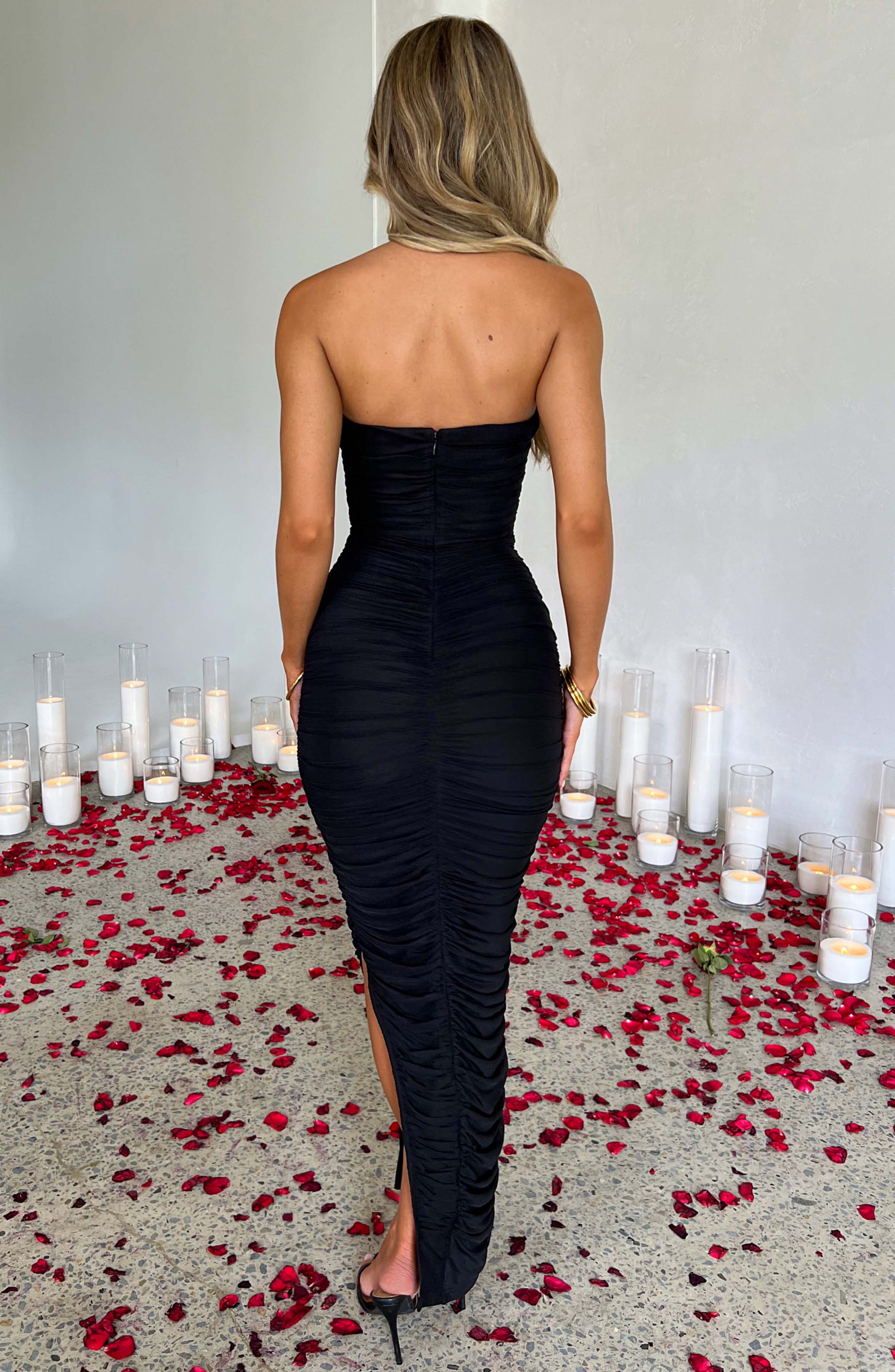 Siyah Demi Maxi Elbise