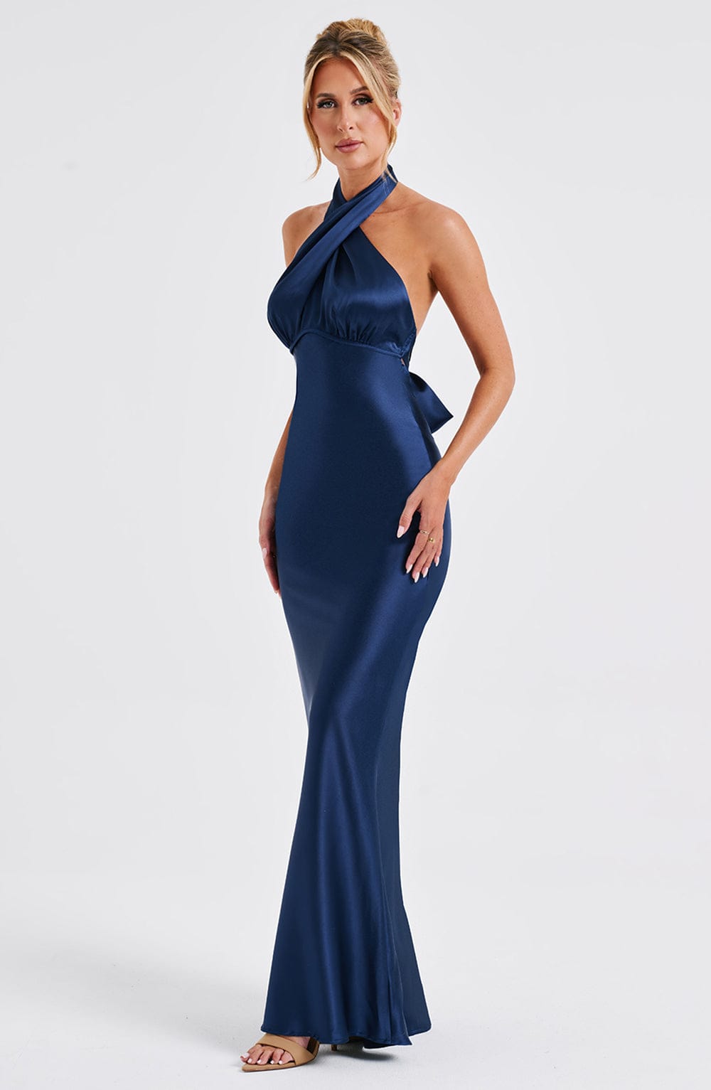 Dimitra Lacivert Maxi Elbise
