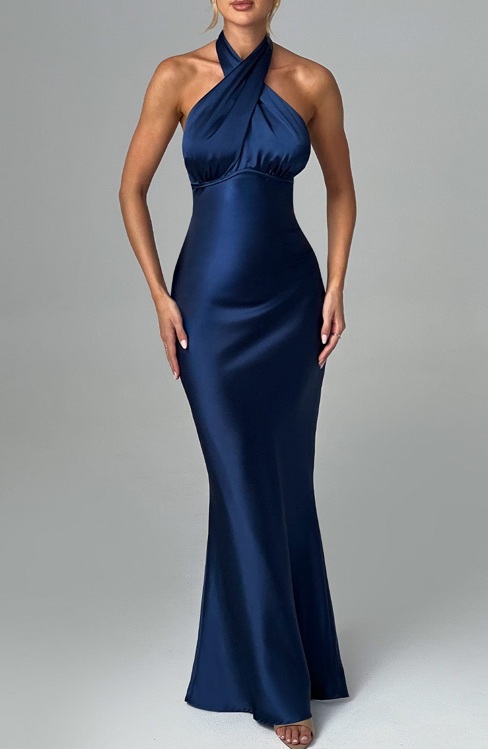 Dimitra Lacivert Maxi Elbise