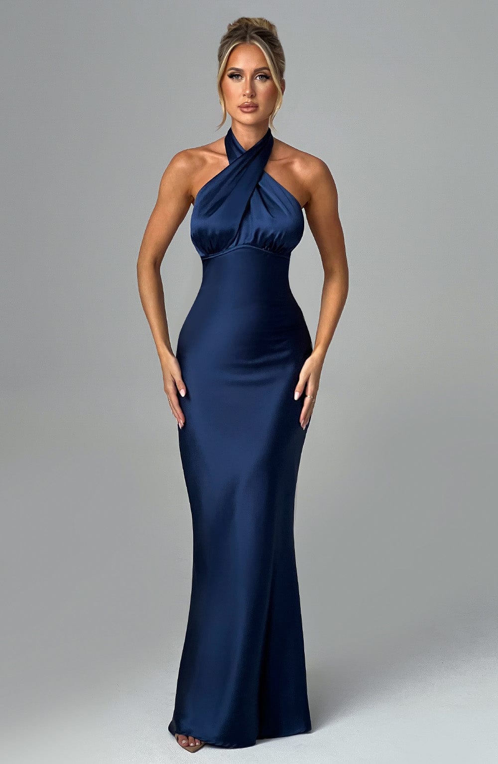 Dimitra Lacivert Maxi Elbise