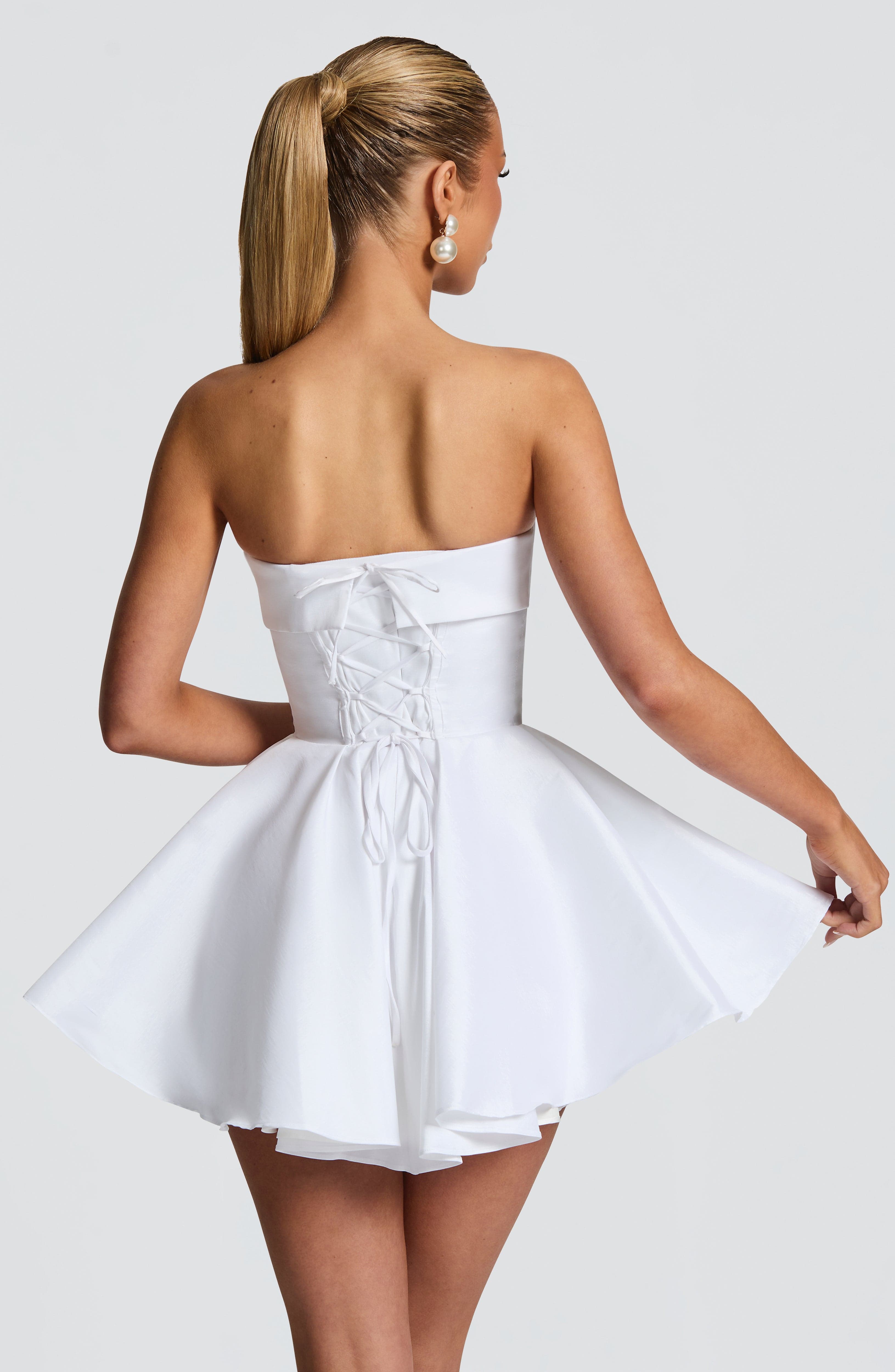 Dionne Mini Ekru Elbise