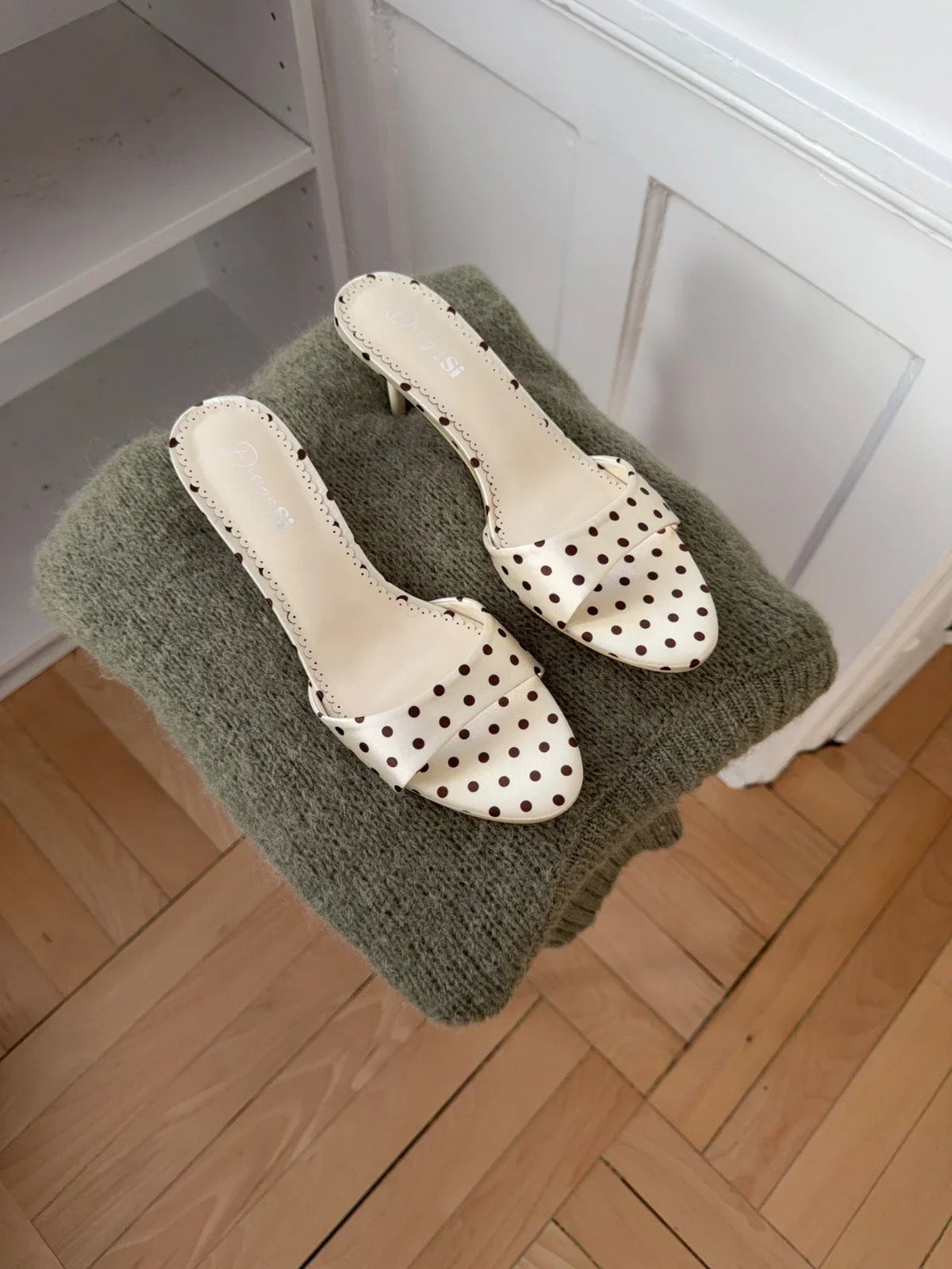Krem Kahverengi Dottie Mules
