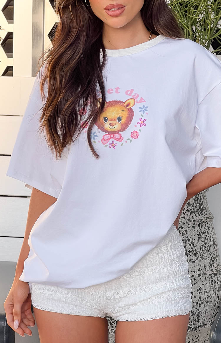 Beyaz Duvet Tişört