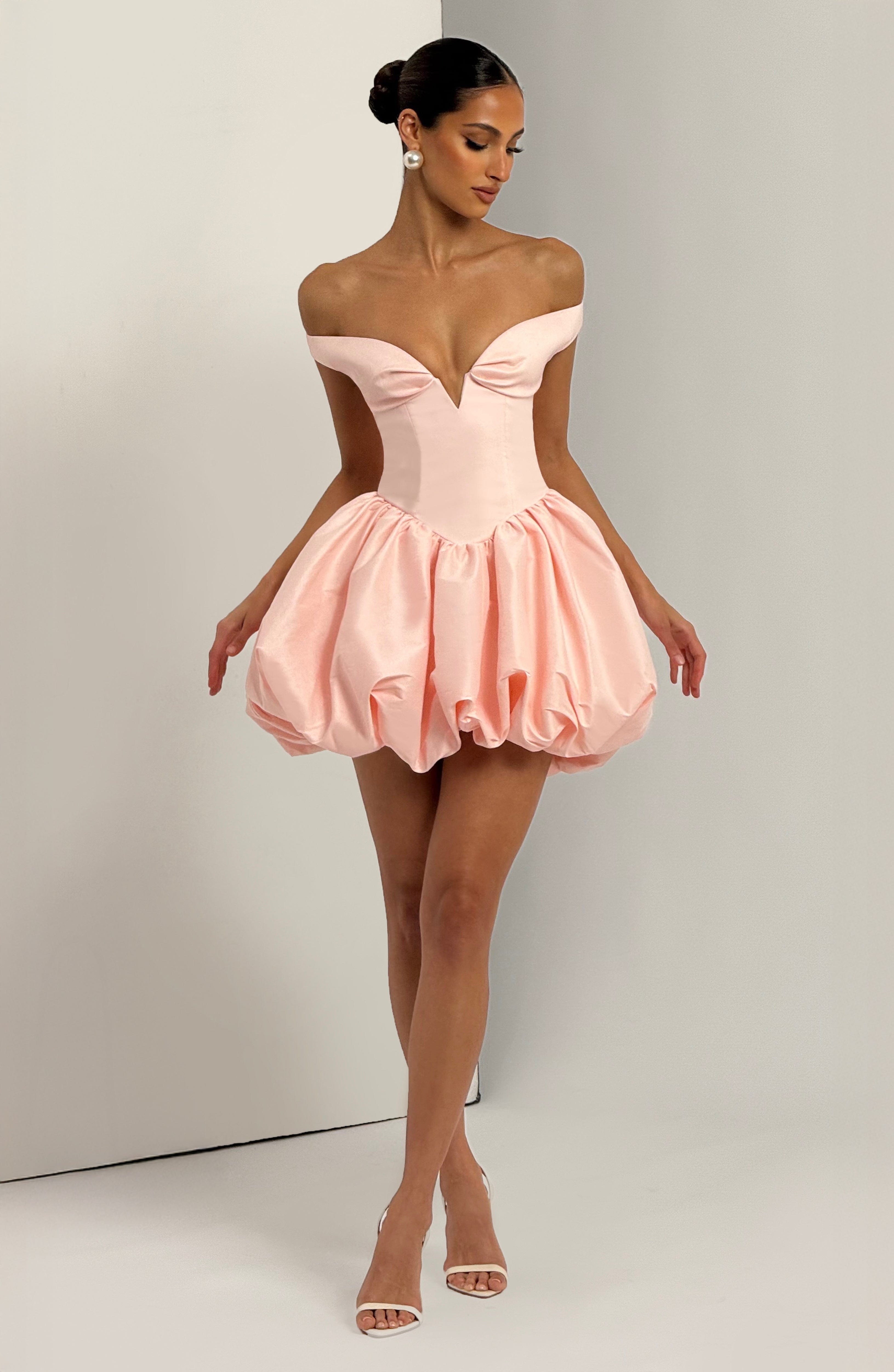 Pembe Eileen Mini Elbise