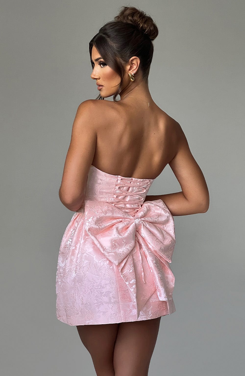 Elenora Pembe Mini Elbise