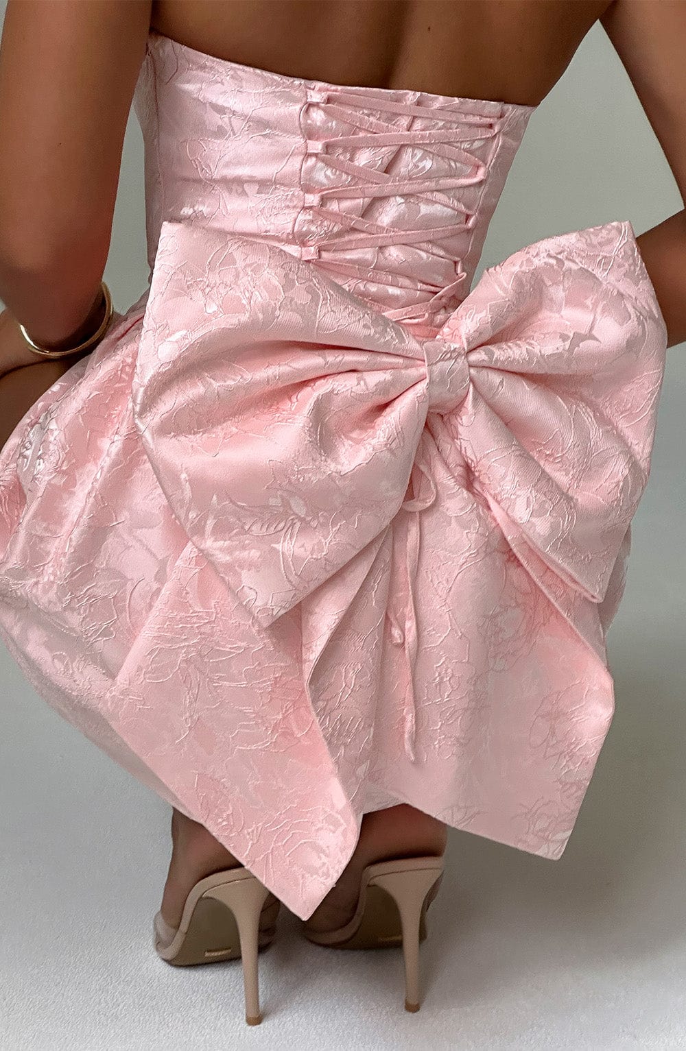Elenora Pembe Mini Elbise