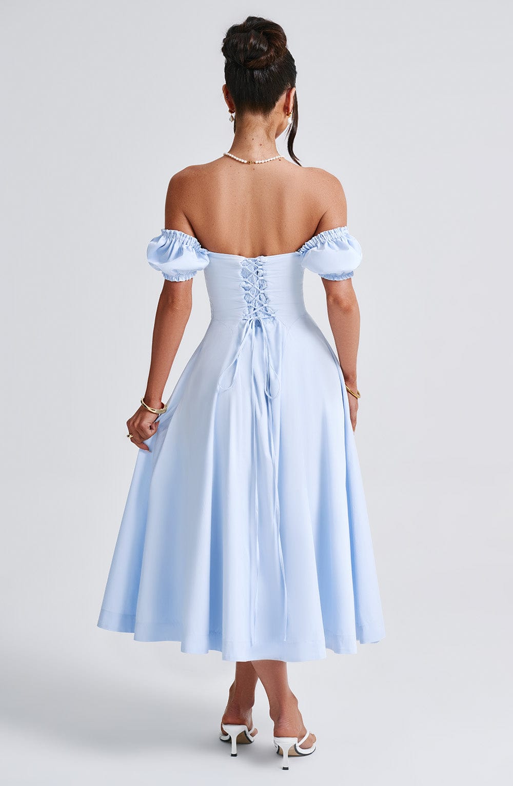 Elora Mavi Midi Elbise
