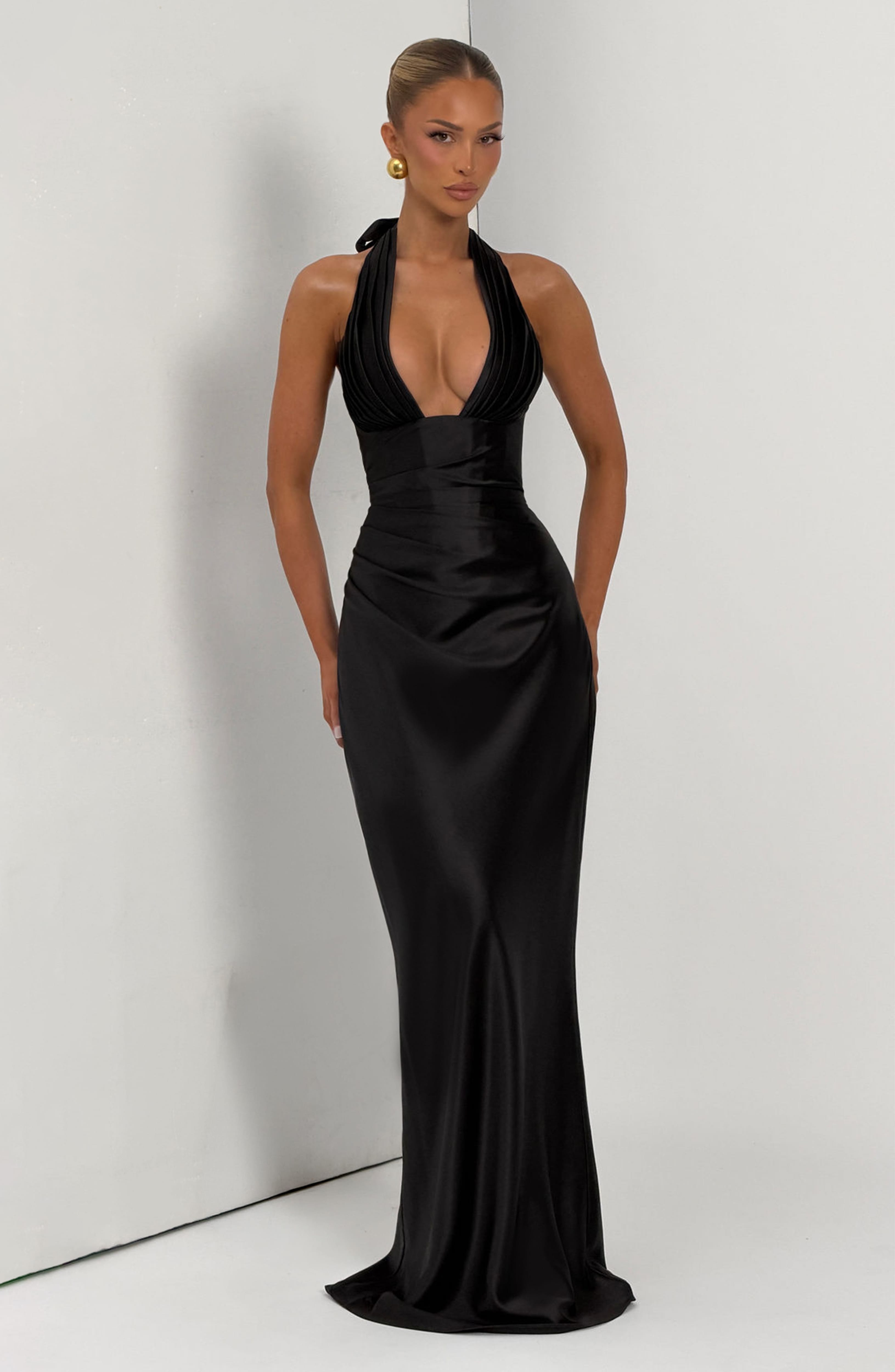 Elowen Siyah Maxi Elbise