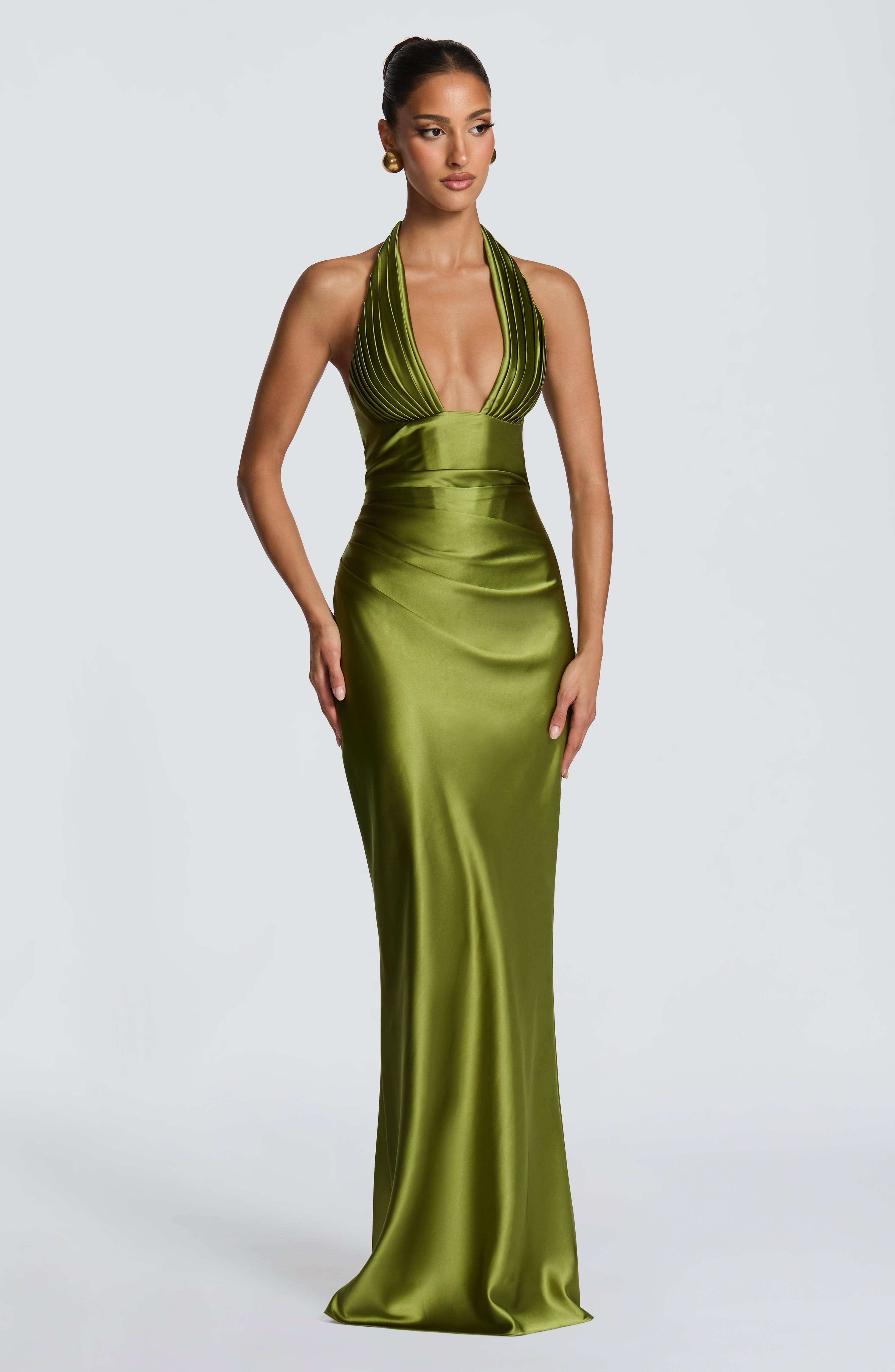 Zeytin Yeşili Elowen Maxi Elbise