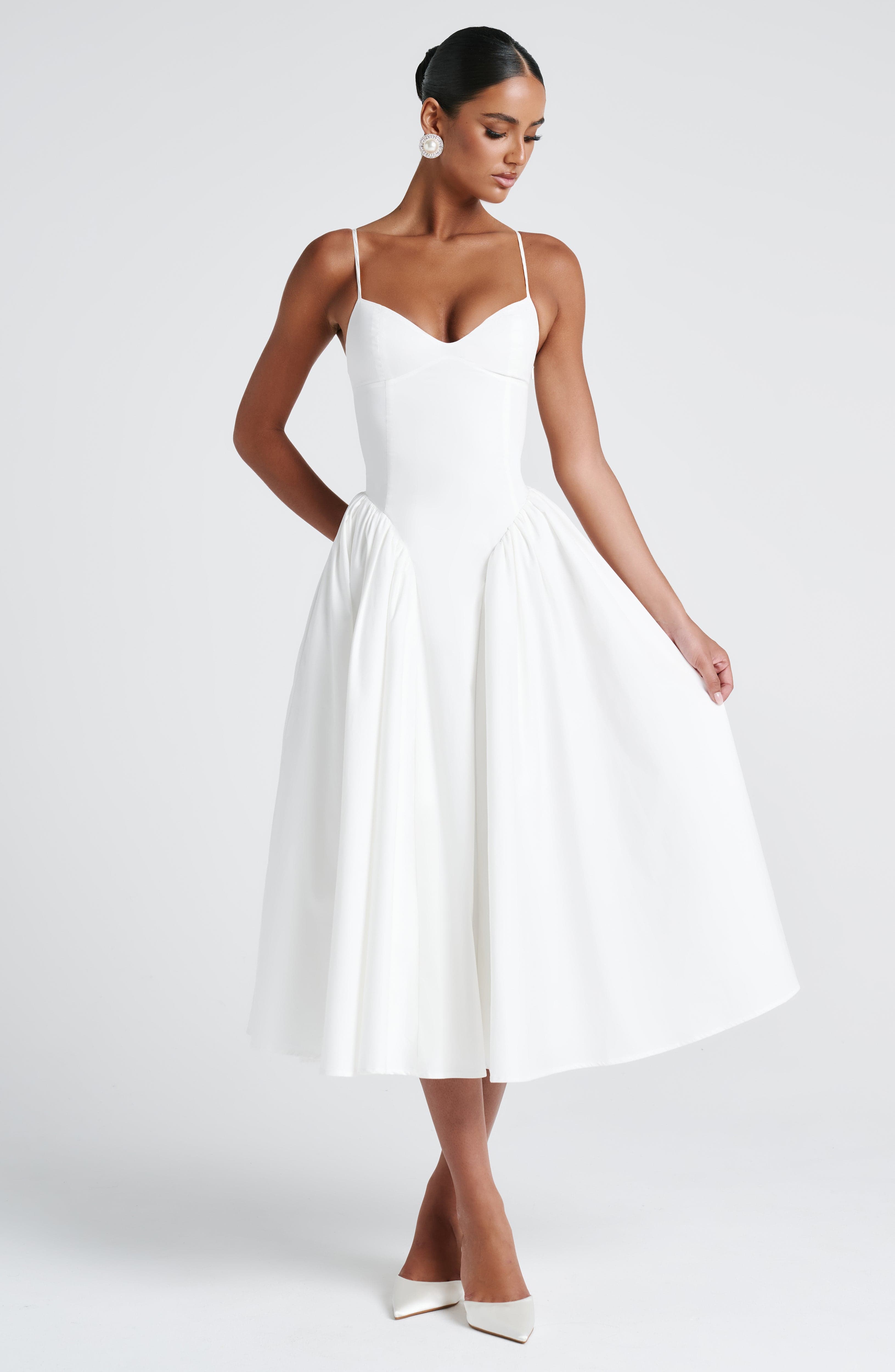 Emerson Midi Krem Elbise