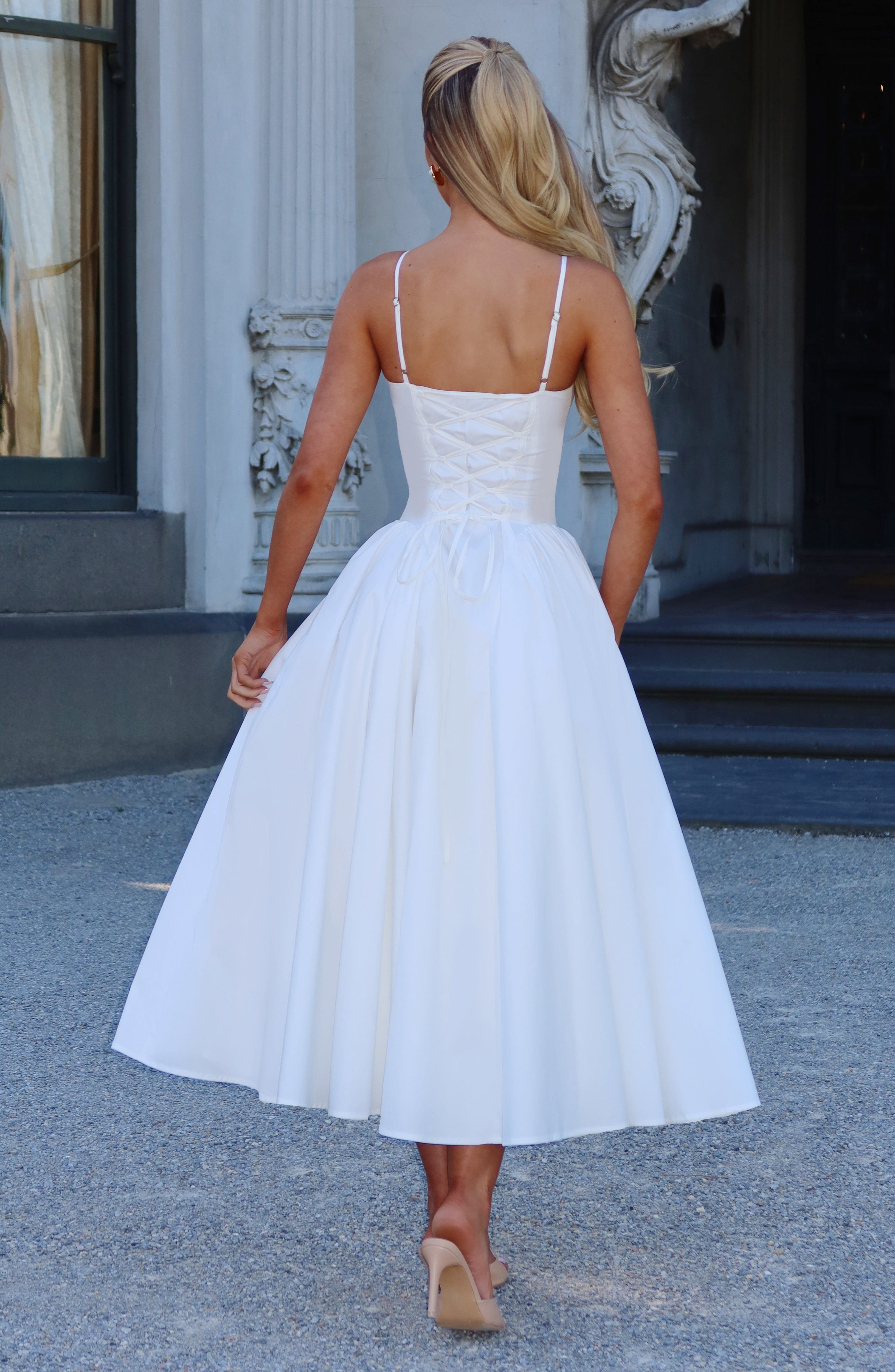 Emerson Midi Krem Elbise