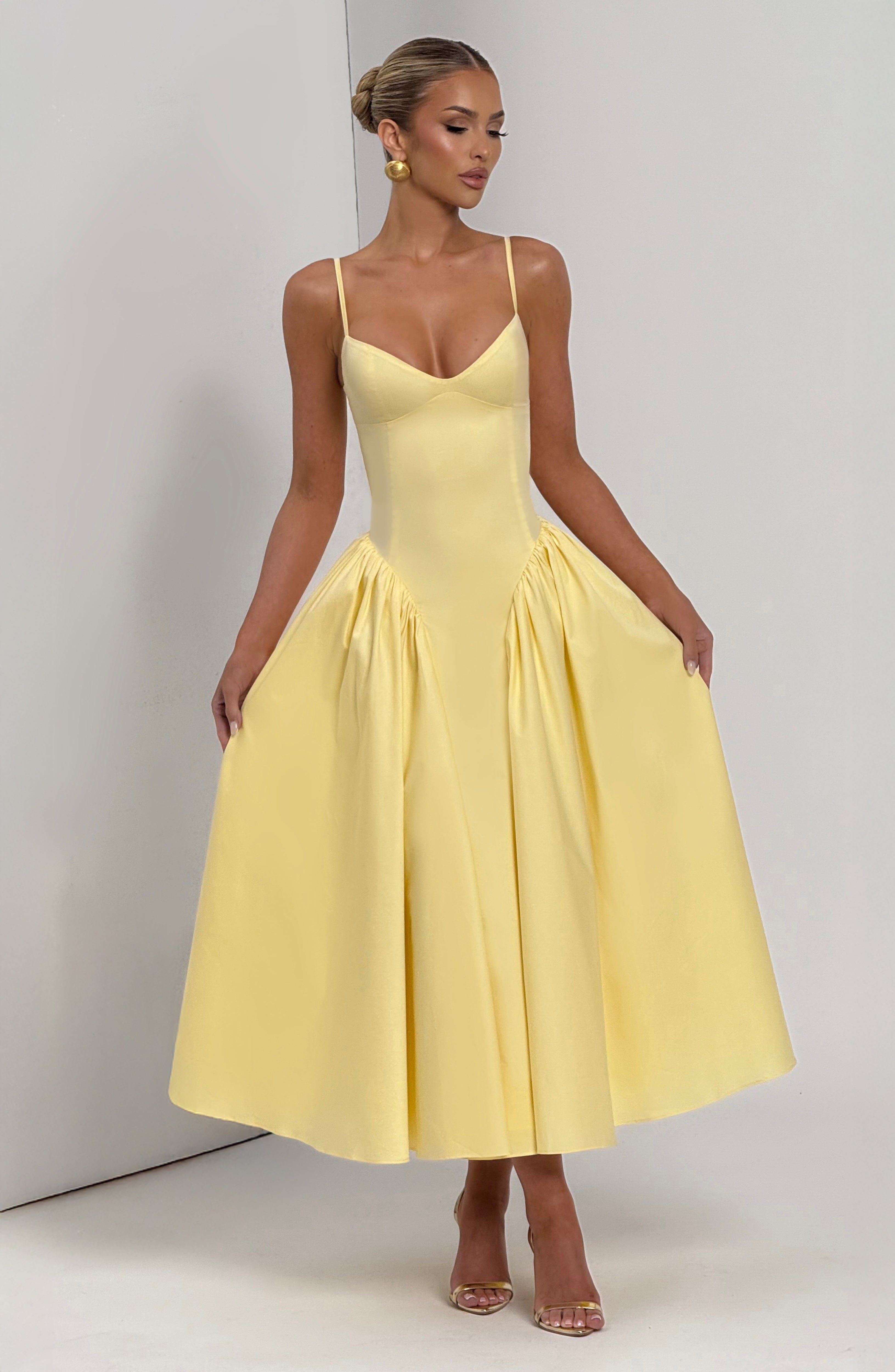 Emerson Midi Elbise – Limon Sarısı