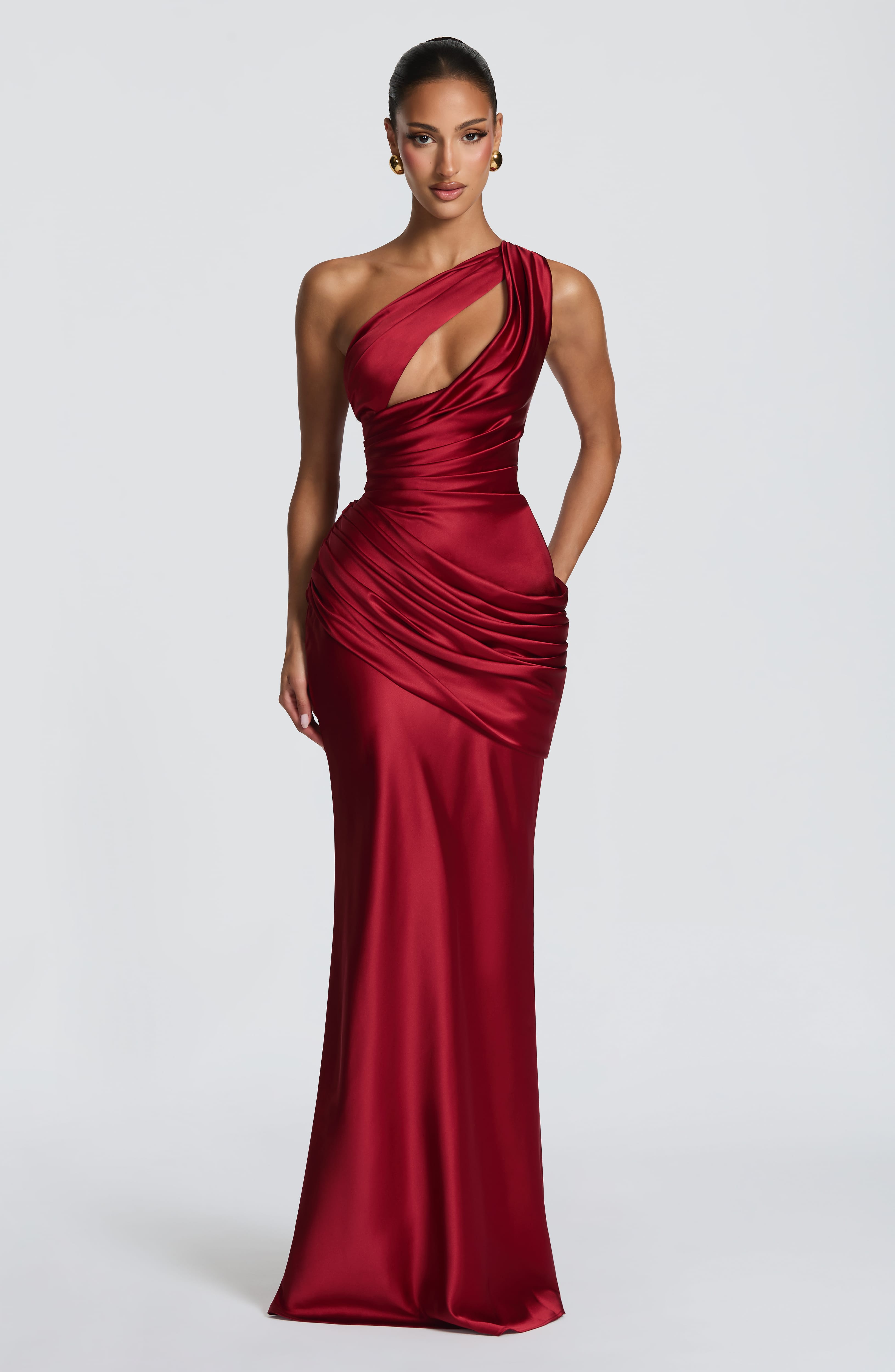 Emina Maxi Elbise – Koyu Kırmızı