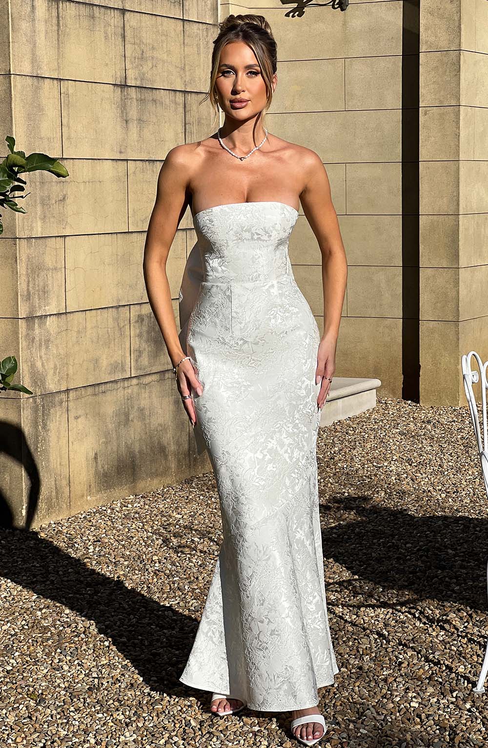 Felicity Maxi Krem Elbise