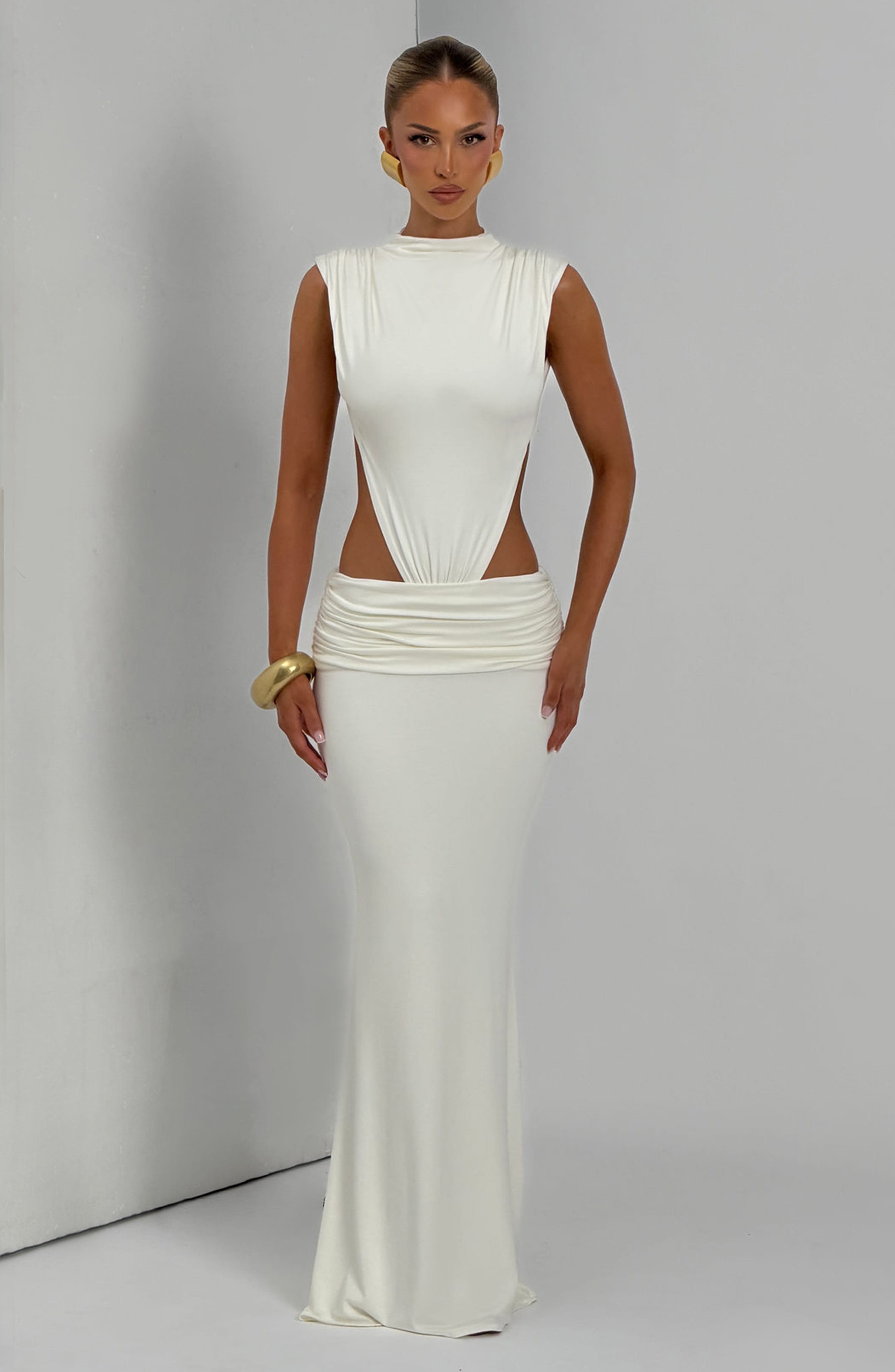 Fenella Maxi Krem Elbise