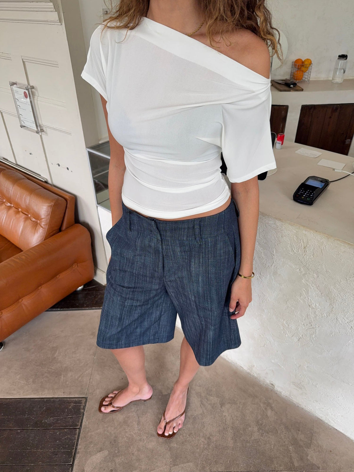 Florine Slim Fit Beyaz Tişört