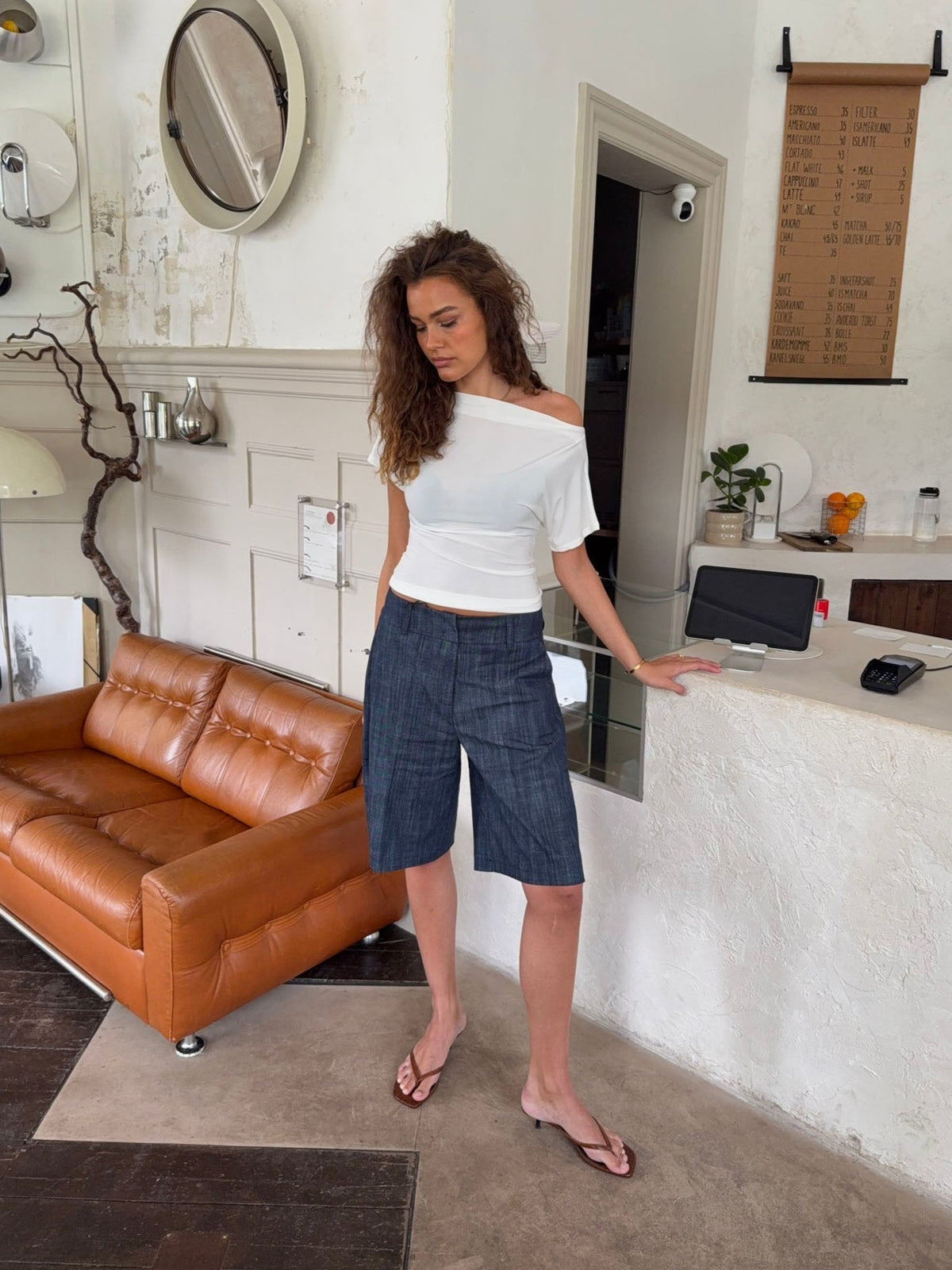 Florine Slim Fit Beyaz Tişört